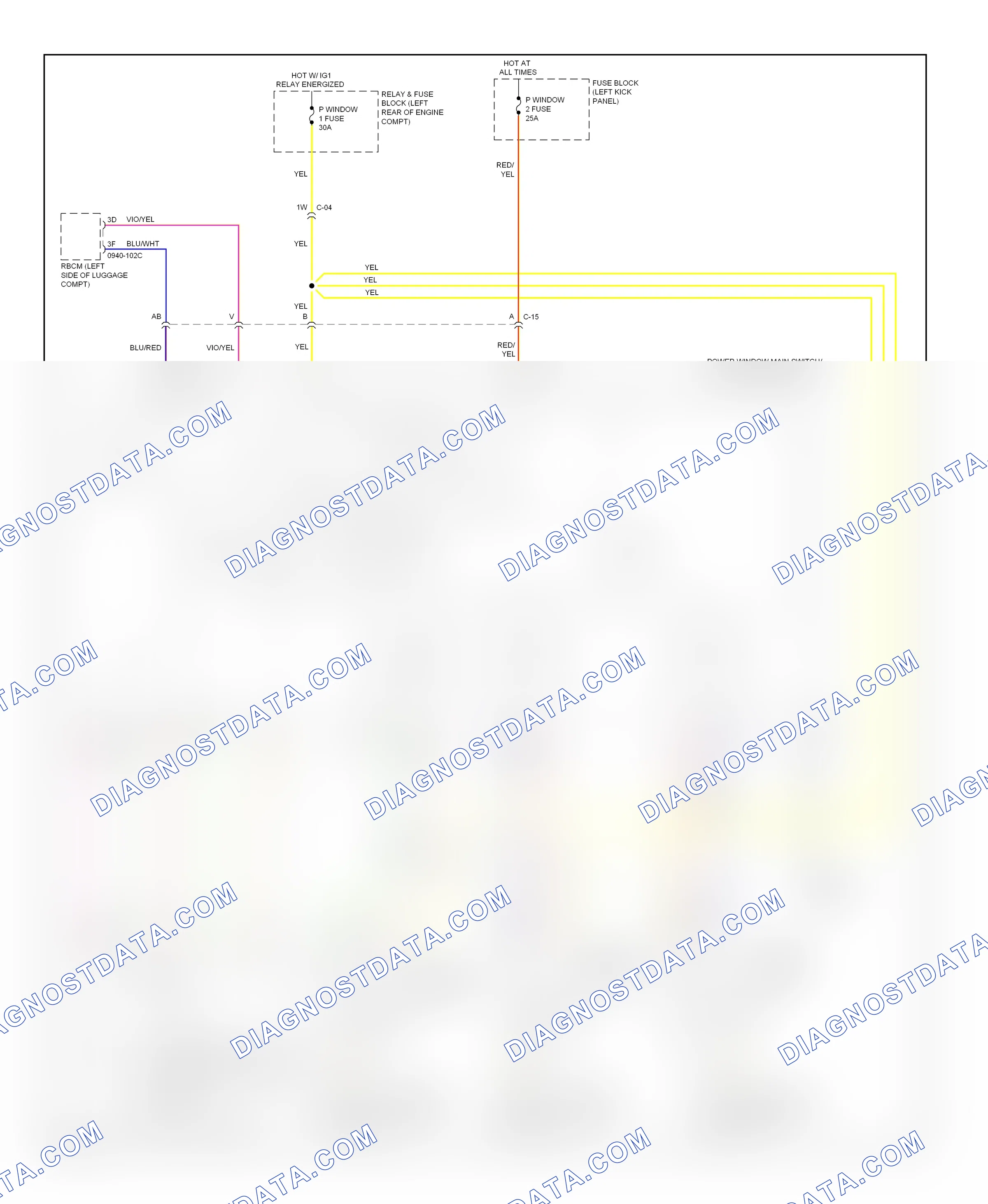 Power windows — Power windows circuit — Power windows circuit. Mazda CX-5 I (2011-2015)