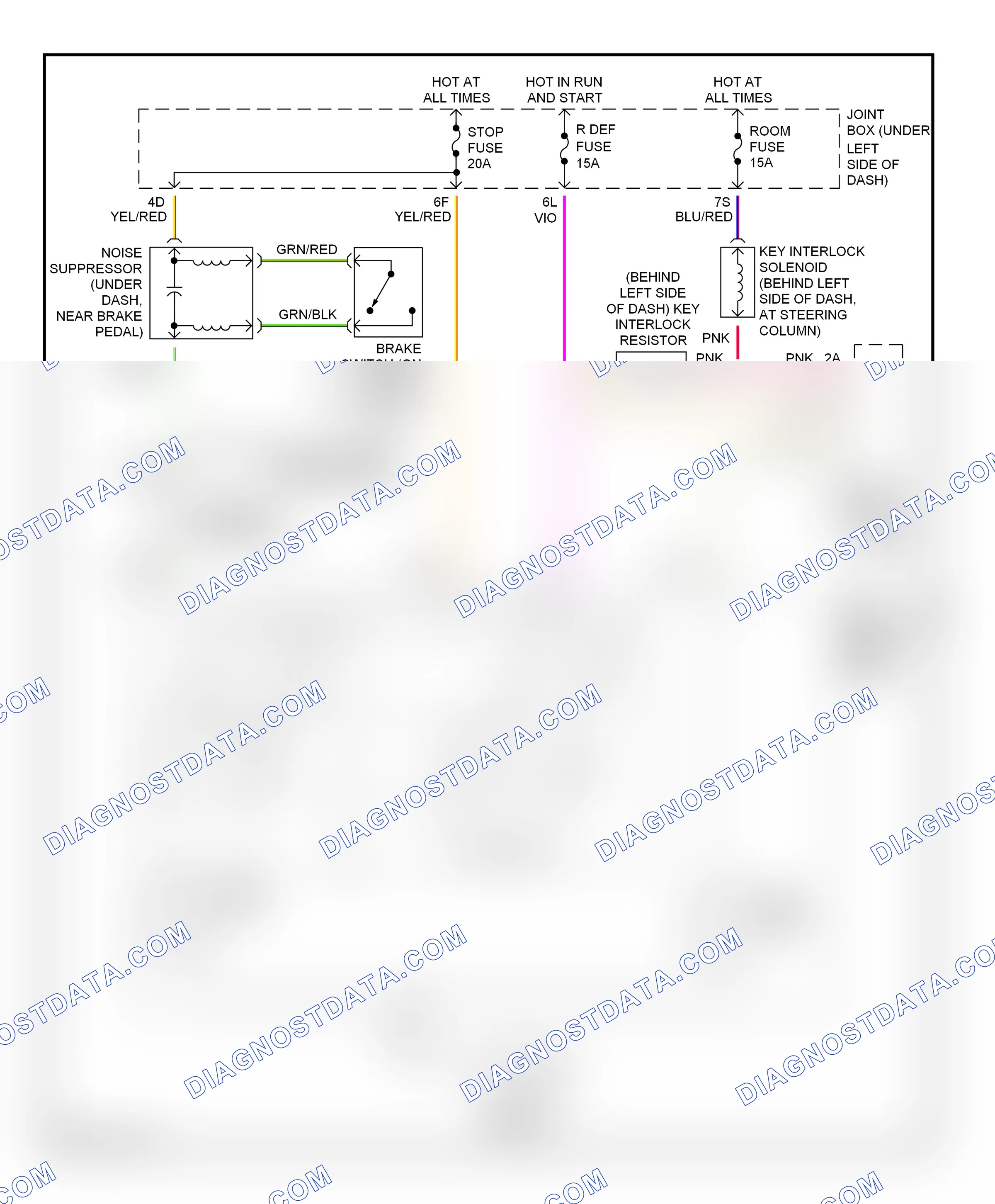 Shift interlocks — Shift interlock circuit — Shift interlock circuit. Mazda Millenia I (1994-2000)