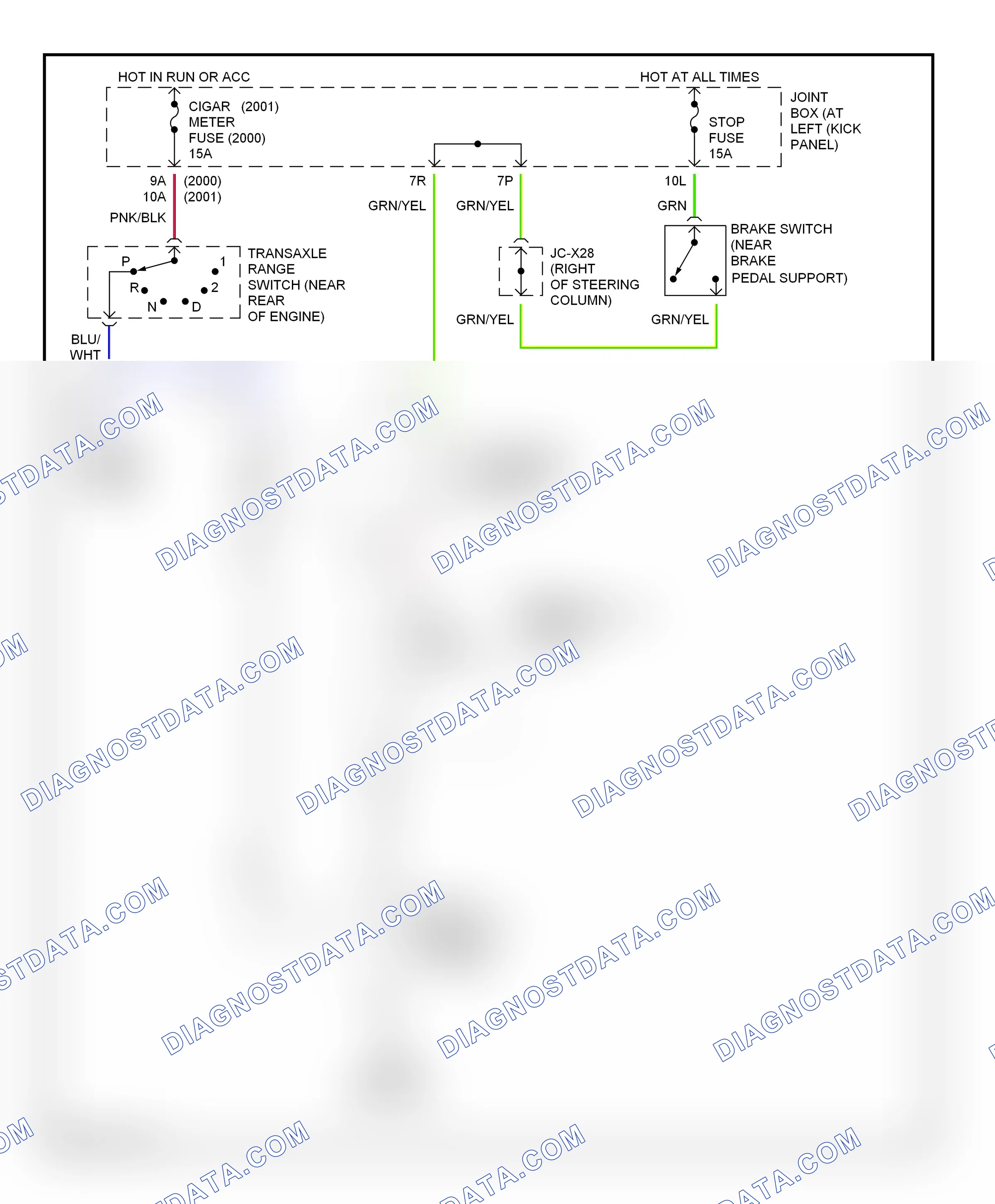 Shift interlocks — Shift interlock circuit — Shift interlock circuit. Mazda MPV II (1999-2003)