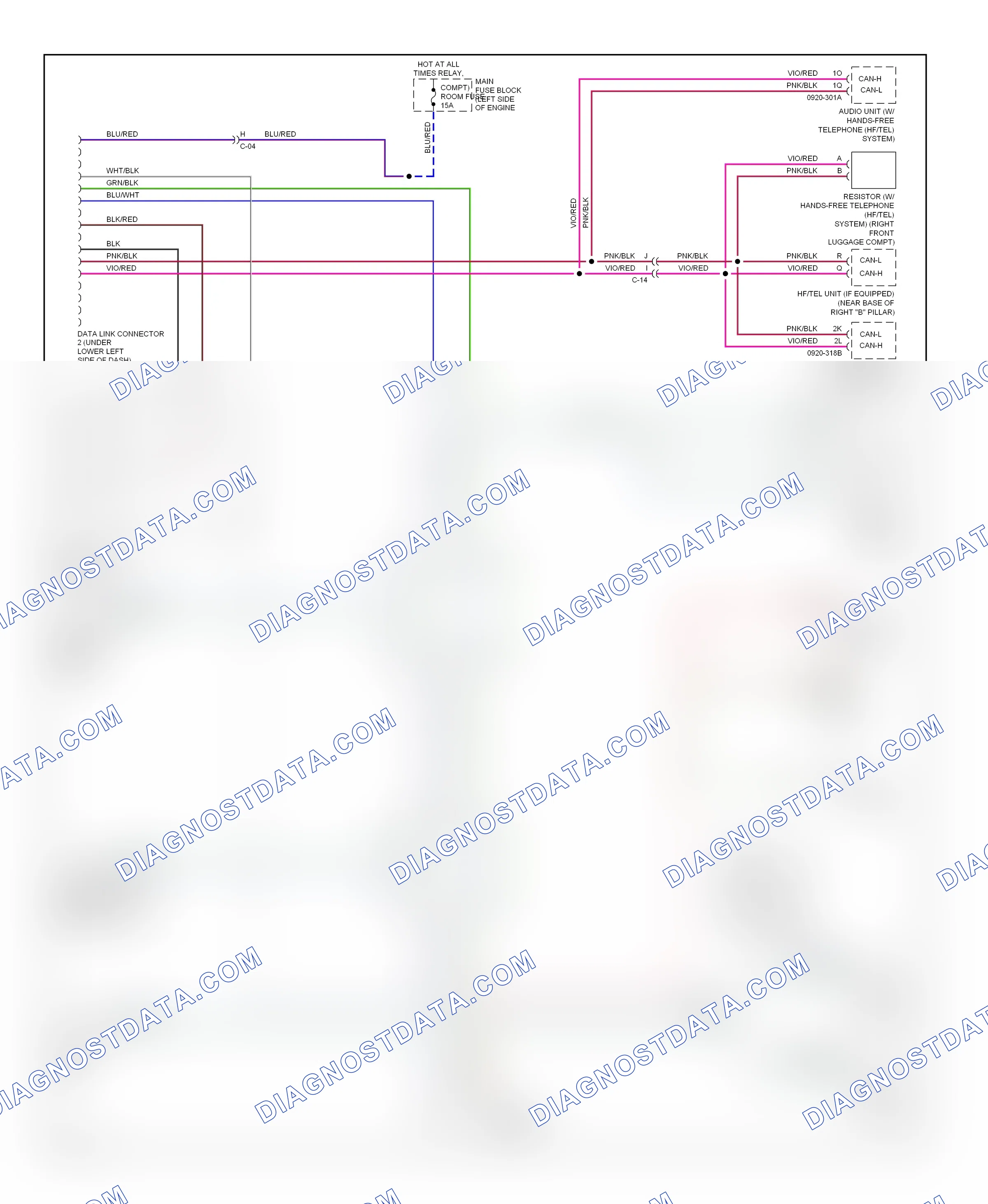 Computer data lines — Computer data lines circuit — Computer data lines circuit. Mazda MX-5 NC facelift (2008-2015)