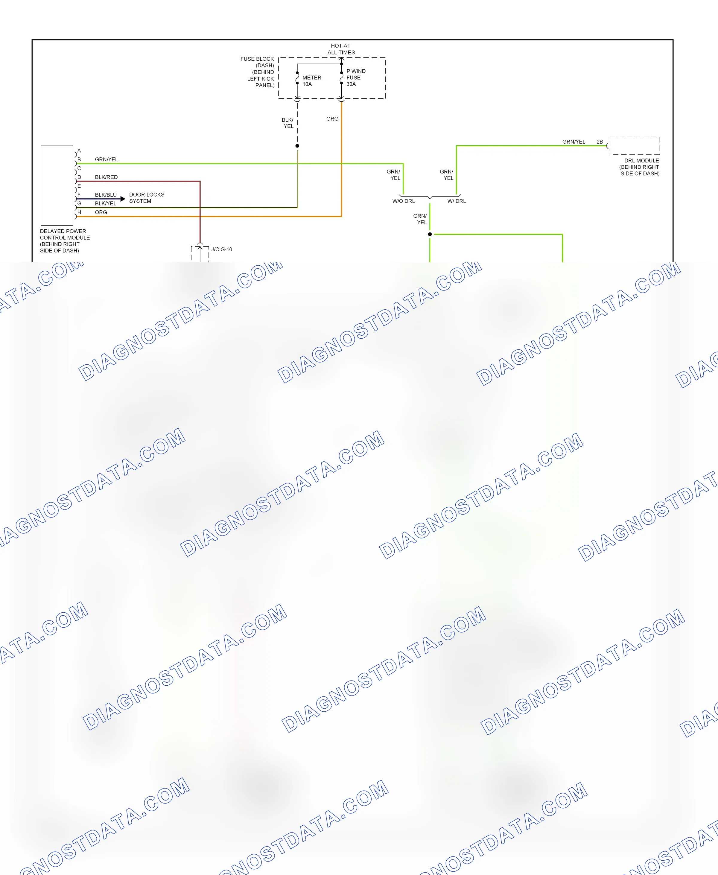 Power windows — Power windows circuit — Power windows circuit. Mazda RX-8 I (2003-2008)