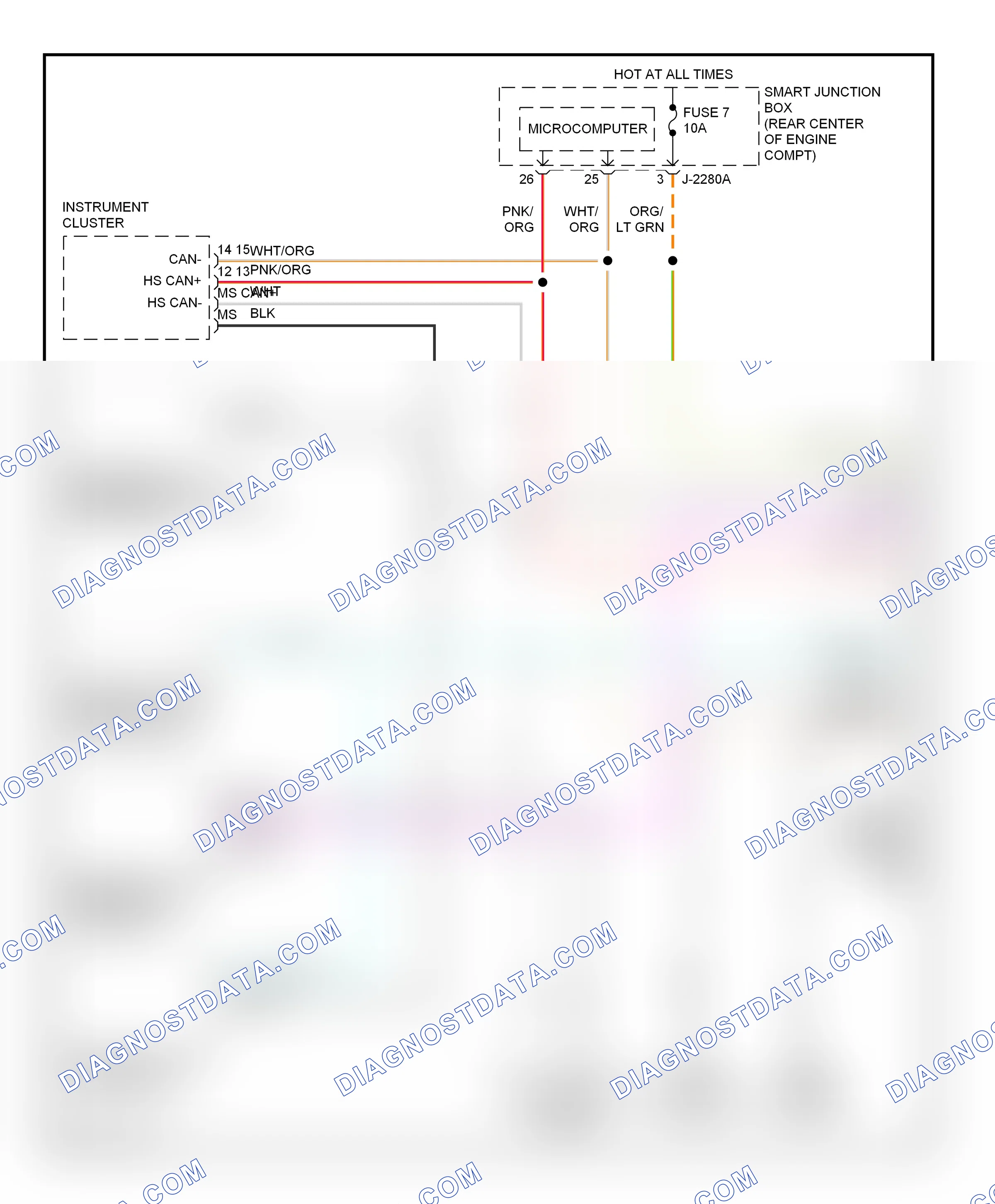 Computer data lines — Computer data lines circuit — Computer data lines circuit. Mazda Tribute I facelift (2004-2007)