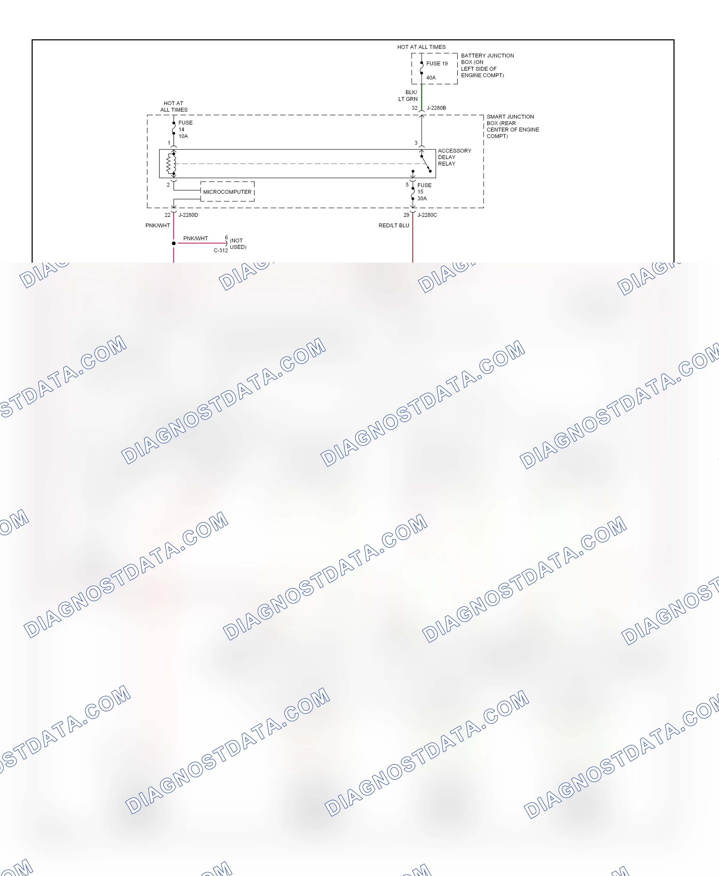 Power windows — Power windows circuit — Power windows circuit. Mazda Tribute I facelift (2004-2007)