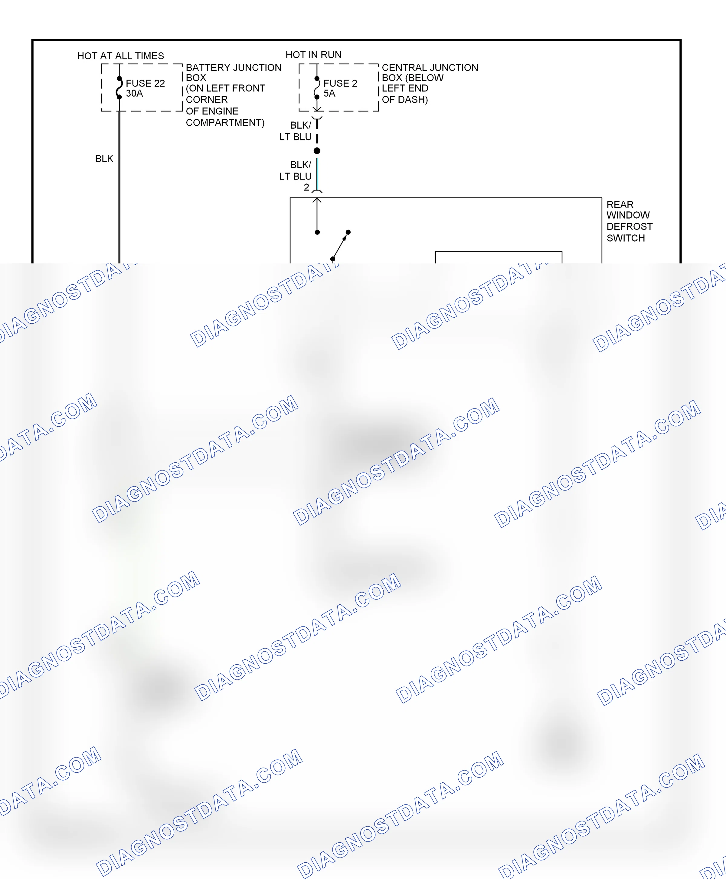 Defoggers — Defogger circuit — Defogger circuit. Mazda Tribute I (2000-2004)