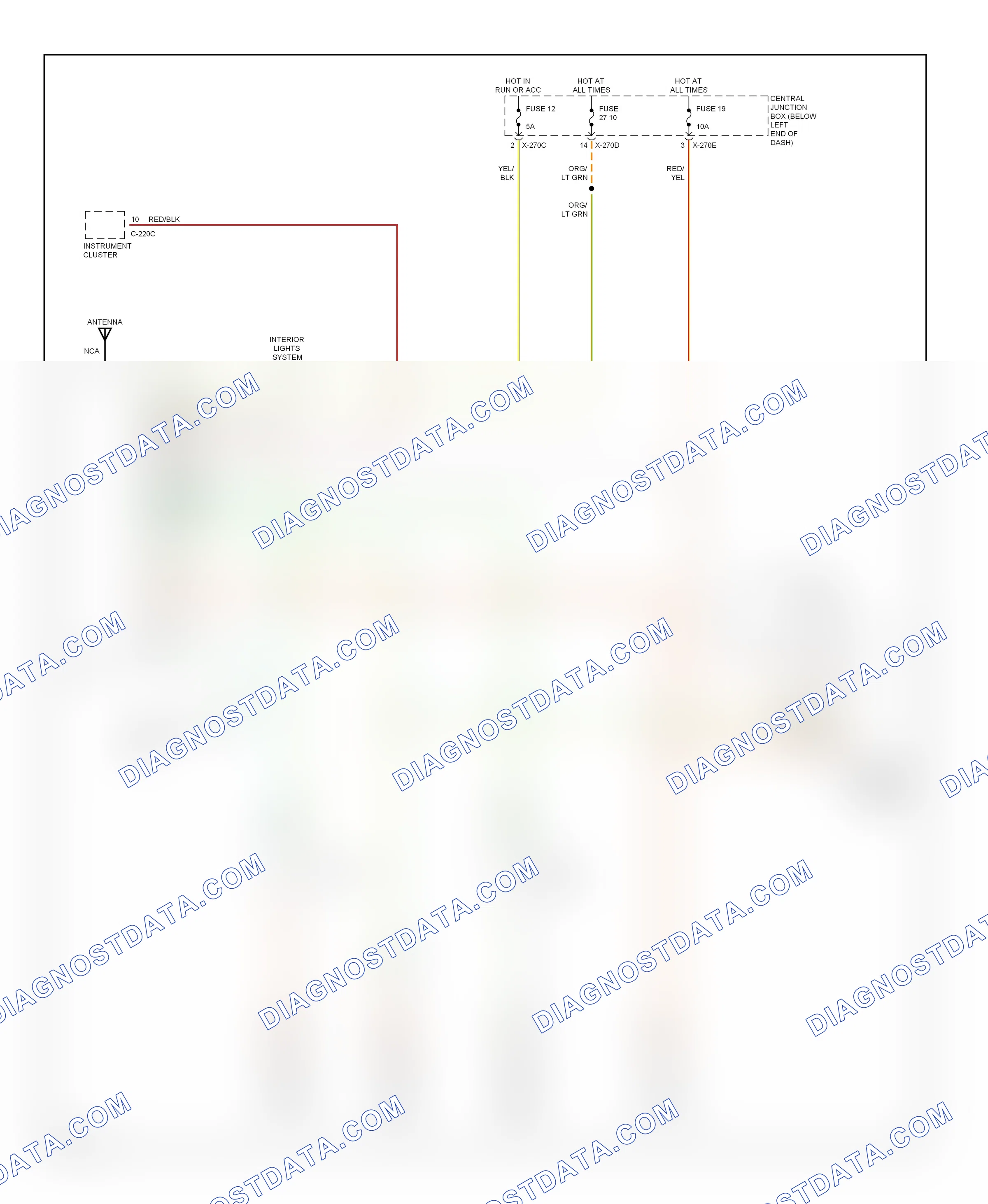 Radio — Radio circuits, 7 speaker system — Radio circuits, 7 speaker system. Mazda Tribute I (2000-2004)