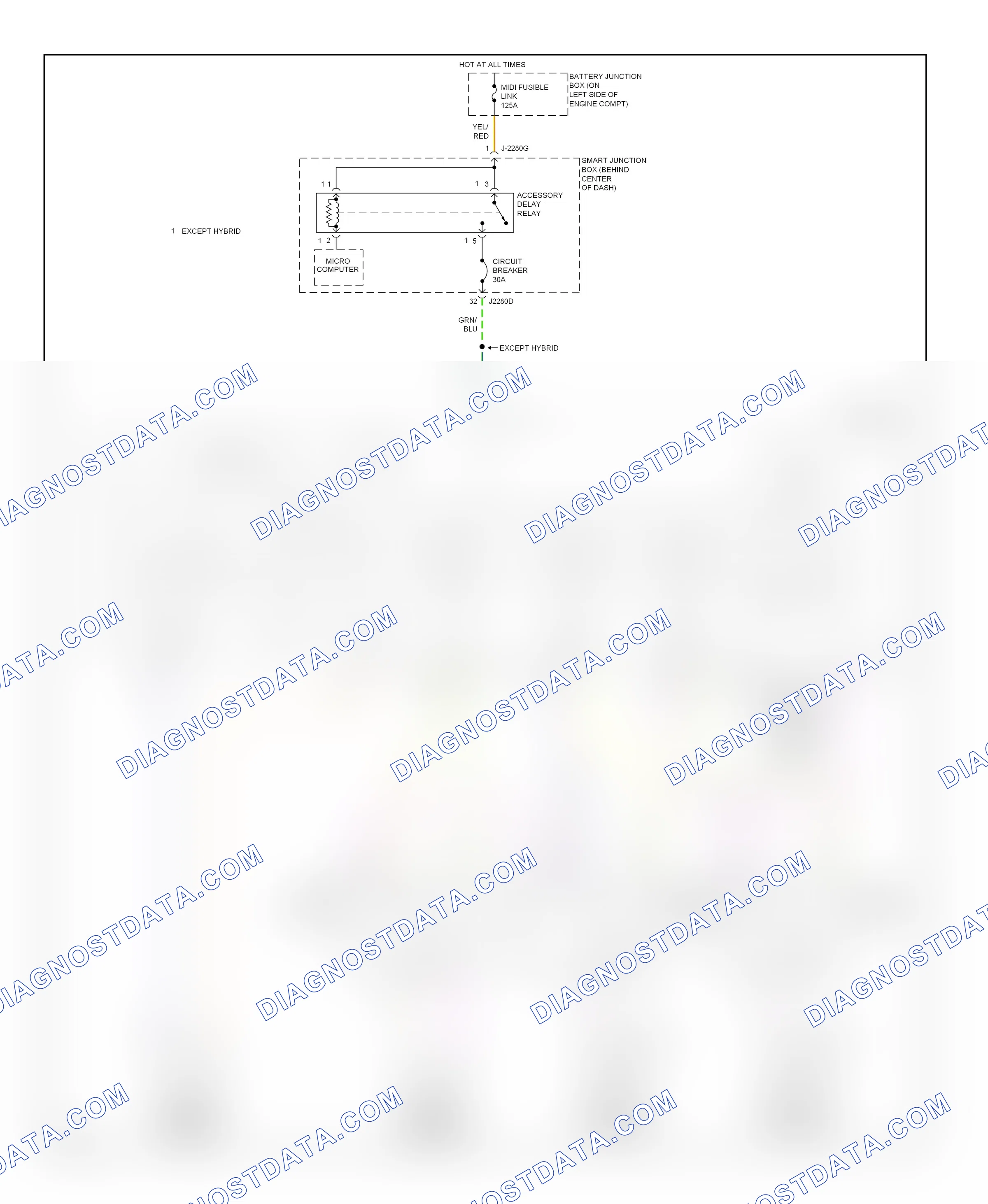 Power windows — Power windows circuit — Power windows circuit. Mazda Tribute II (2007-2011)