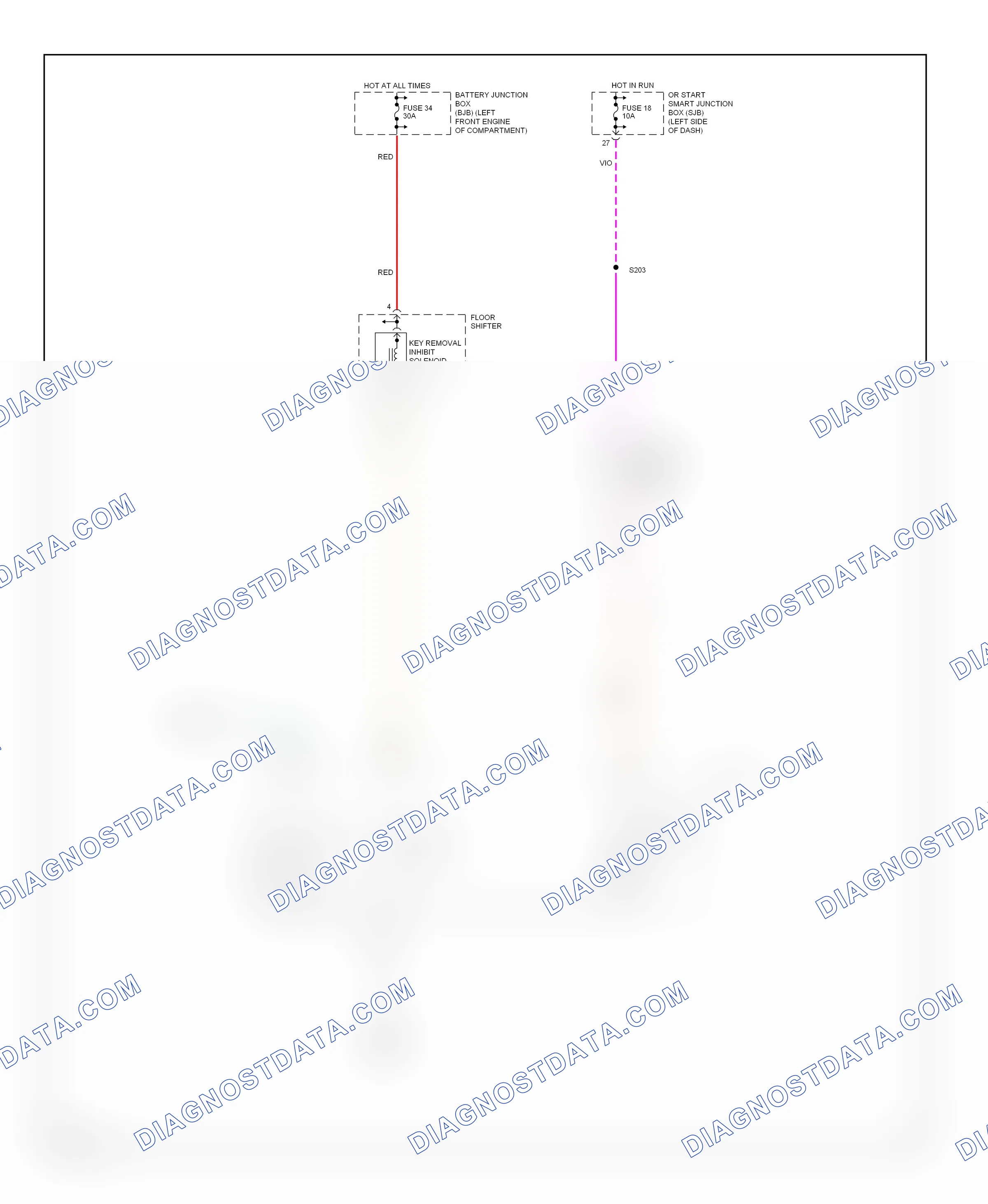 Shift interlock — Shift interlock circuit — Shift interlock circuit. Mercury Montego III (2004-2007)