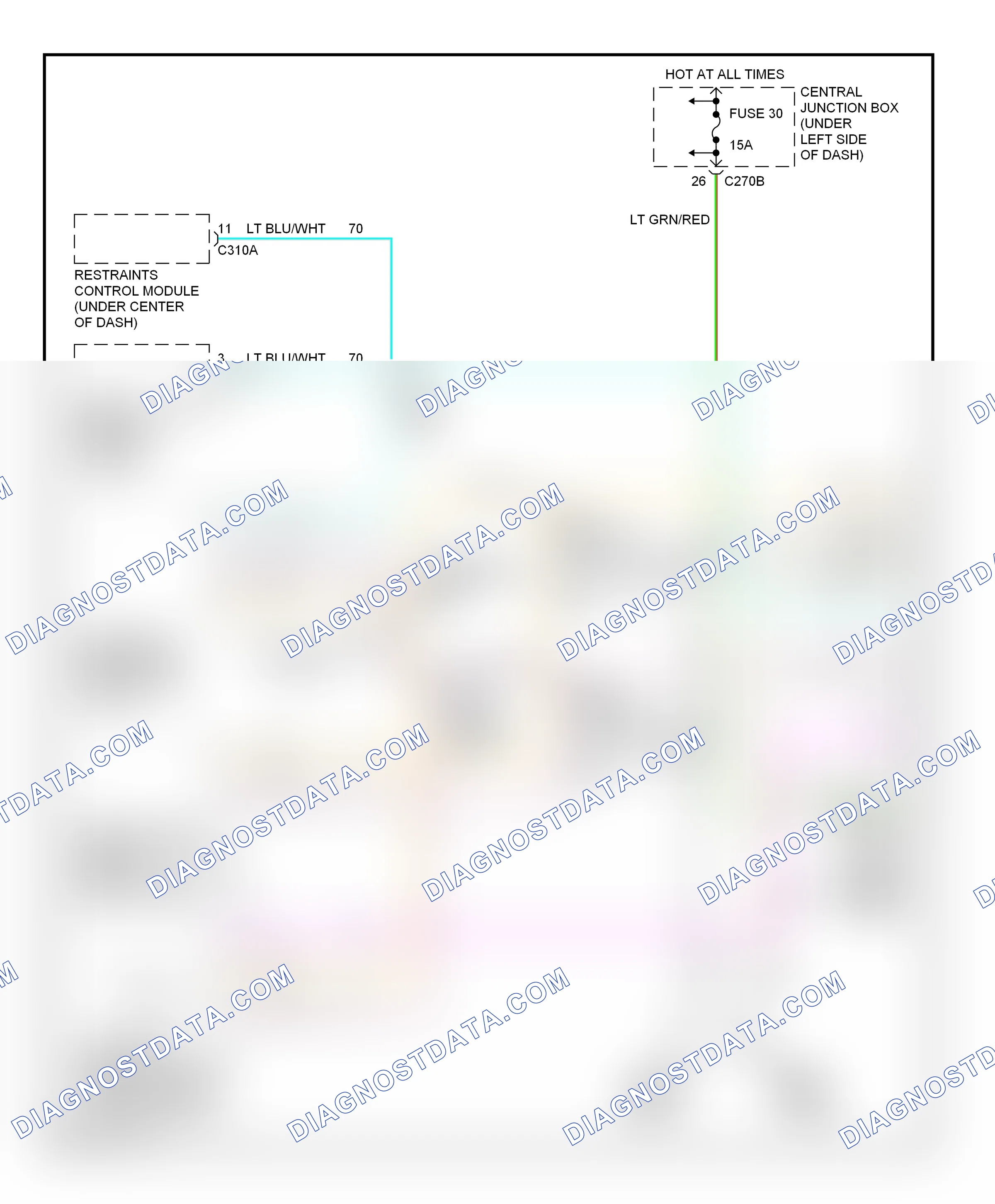 Computer data lines — Computer data lines circuit — Computer data lines circuit. Mercury Sable IV (1999-2005)