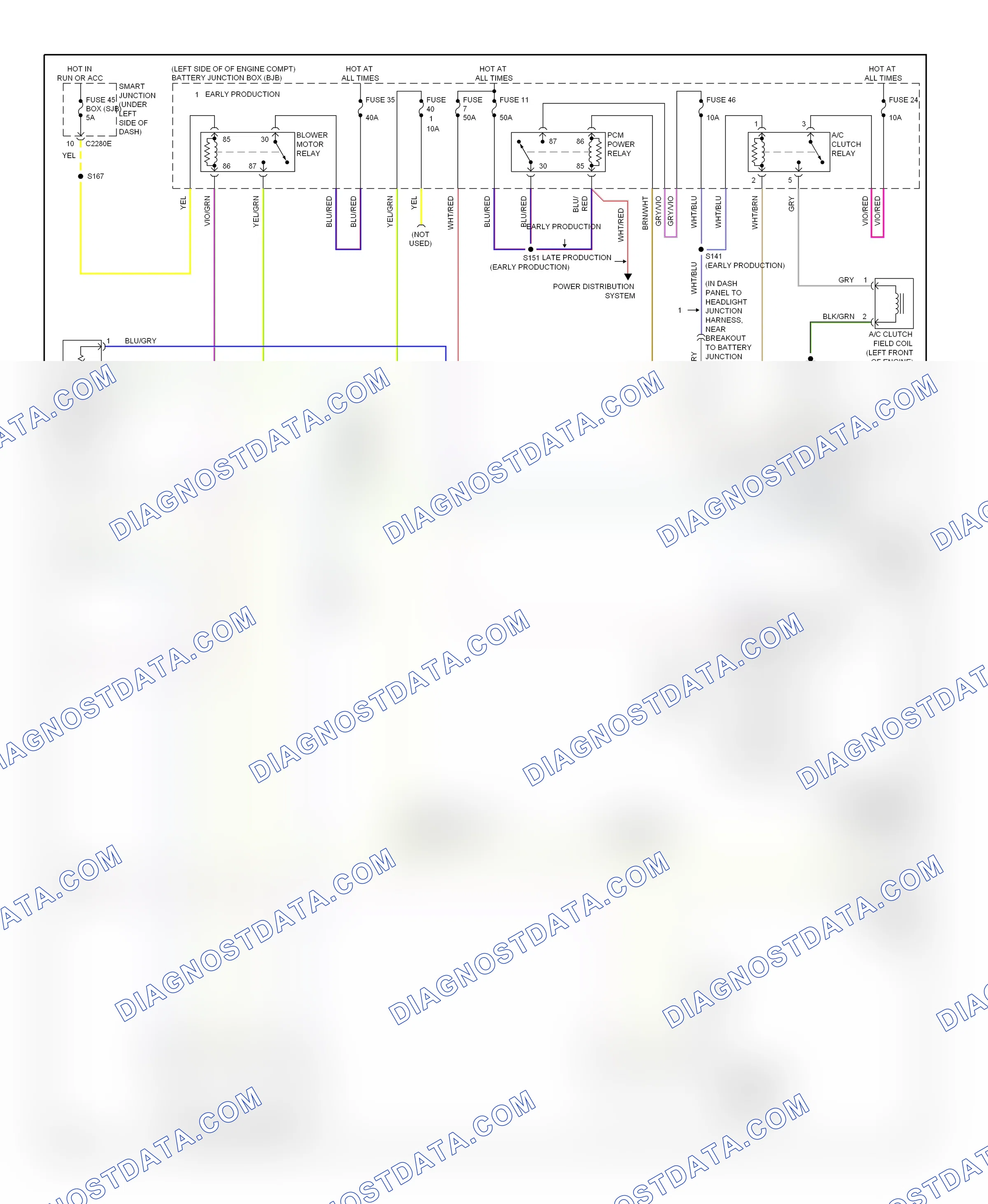 Air conditioning — Automatic a/c circuit — Automatic a/c circuit (2 of 2). Mercury Sable V (2007-2009)