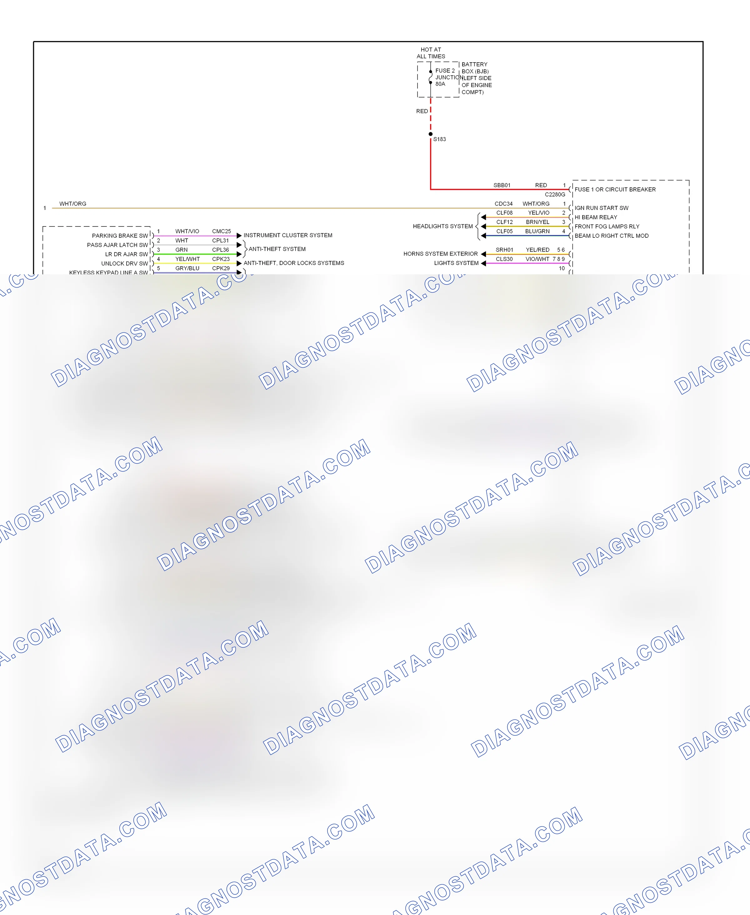 Body control modules — Body control modules circuit — Body control modules circuit (2 of 2). Mercury Sable V (2007-2009)
