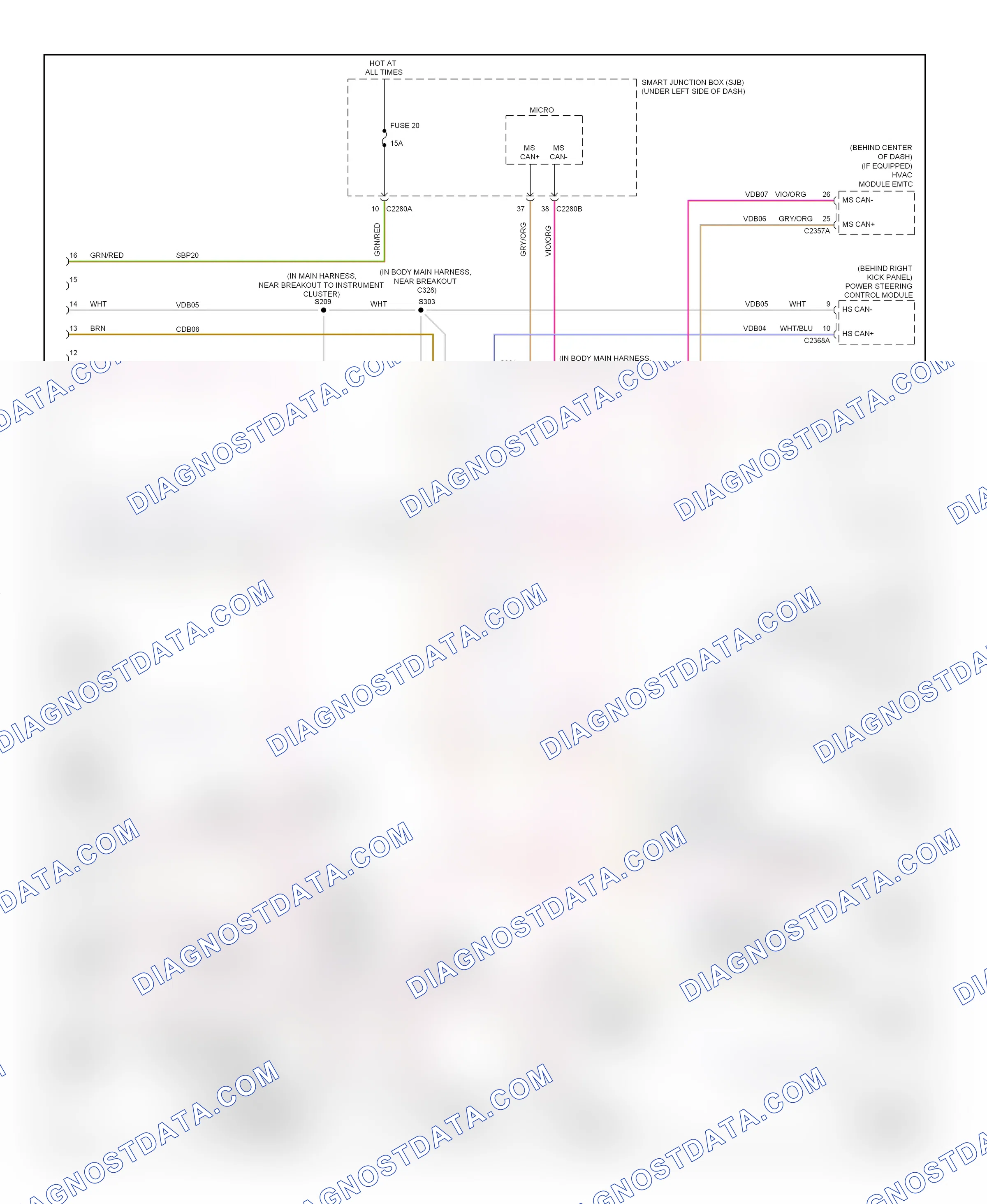 Computer data lines — Computer data lines circuit — Computer data lines circuit. Mercury Sable V (2007-2009)