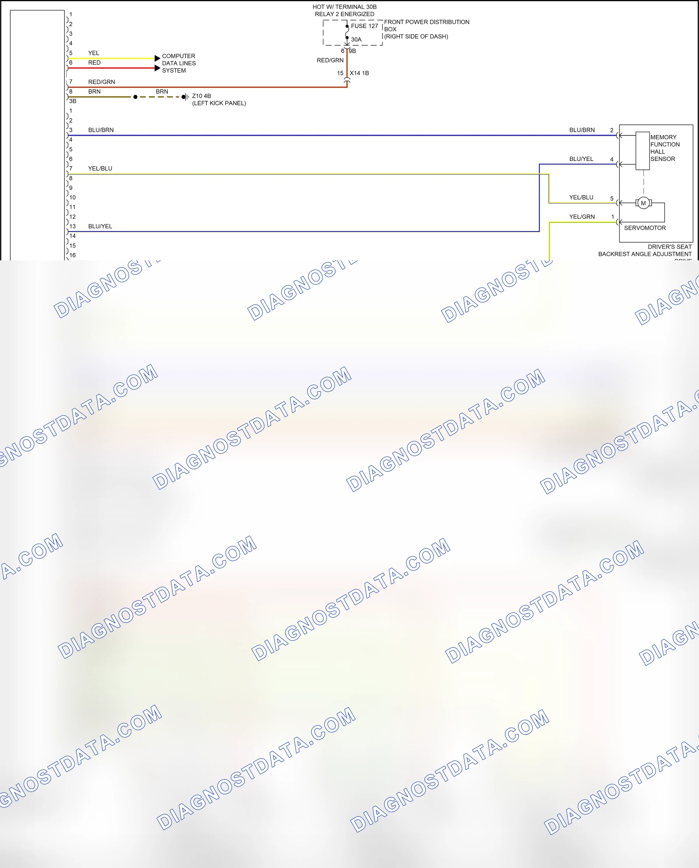 Memory systems — Memory seat circuit — Memory seat circuit. MINI Cooper III facelift 2 (2021-2024)
