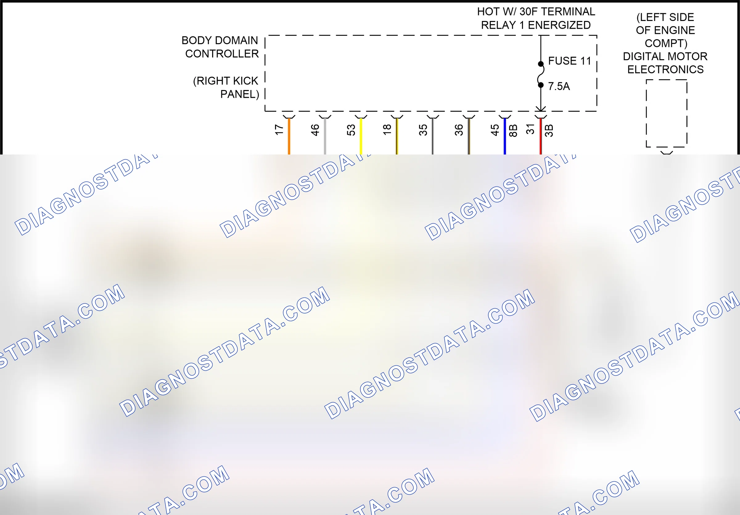 Computer data lines — Data link connector circuit, hatchback — Data link connector circuit, hatchback. MINI Cooper III (2013-2018)
