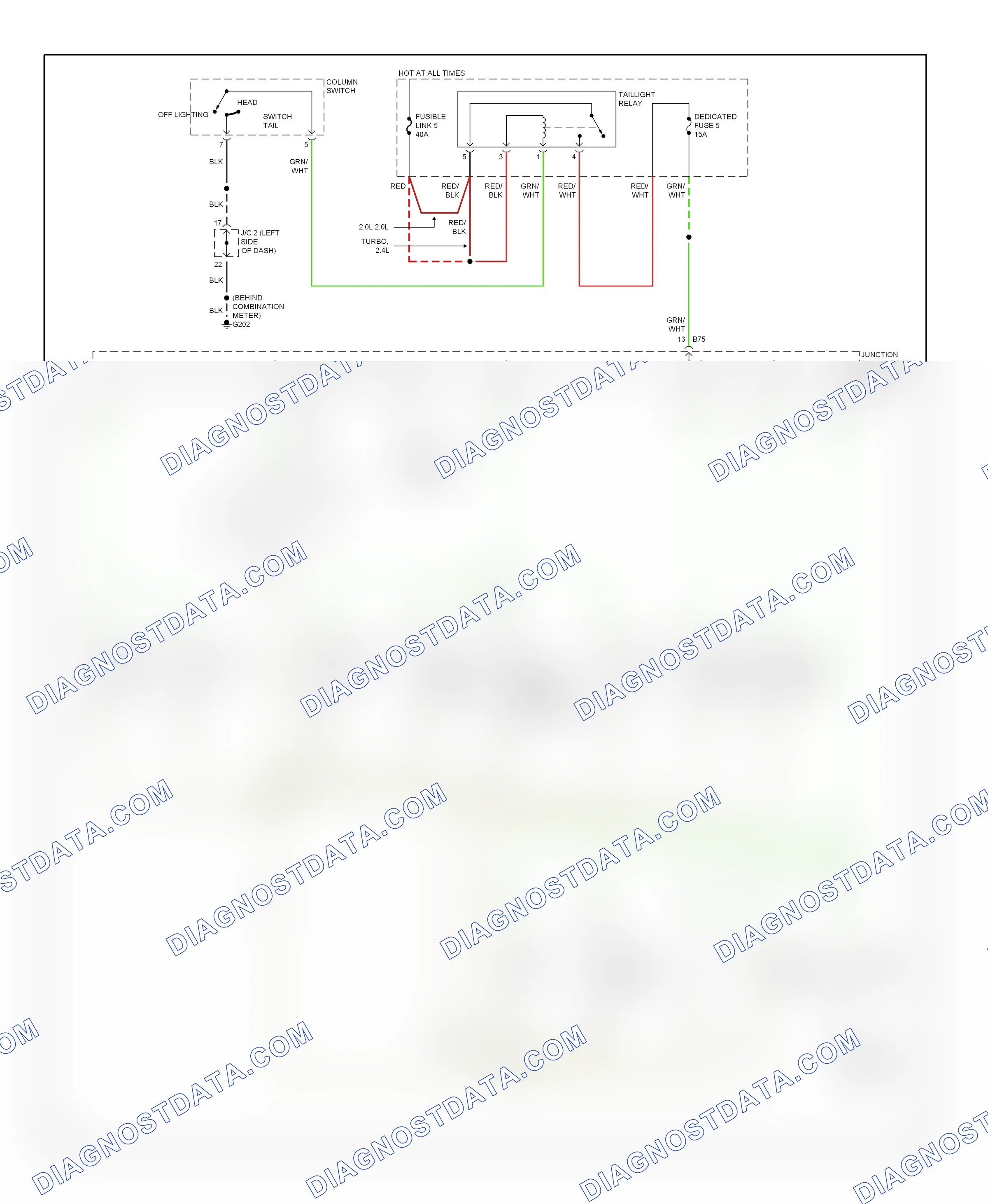 Interior lights — Instrument illumination circuit — Instrument illumination circuit. Mitsubishi Eclipse II (1994-1999)