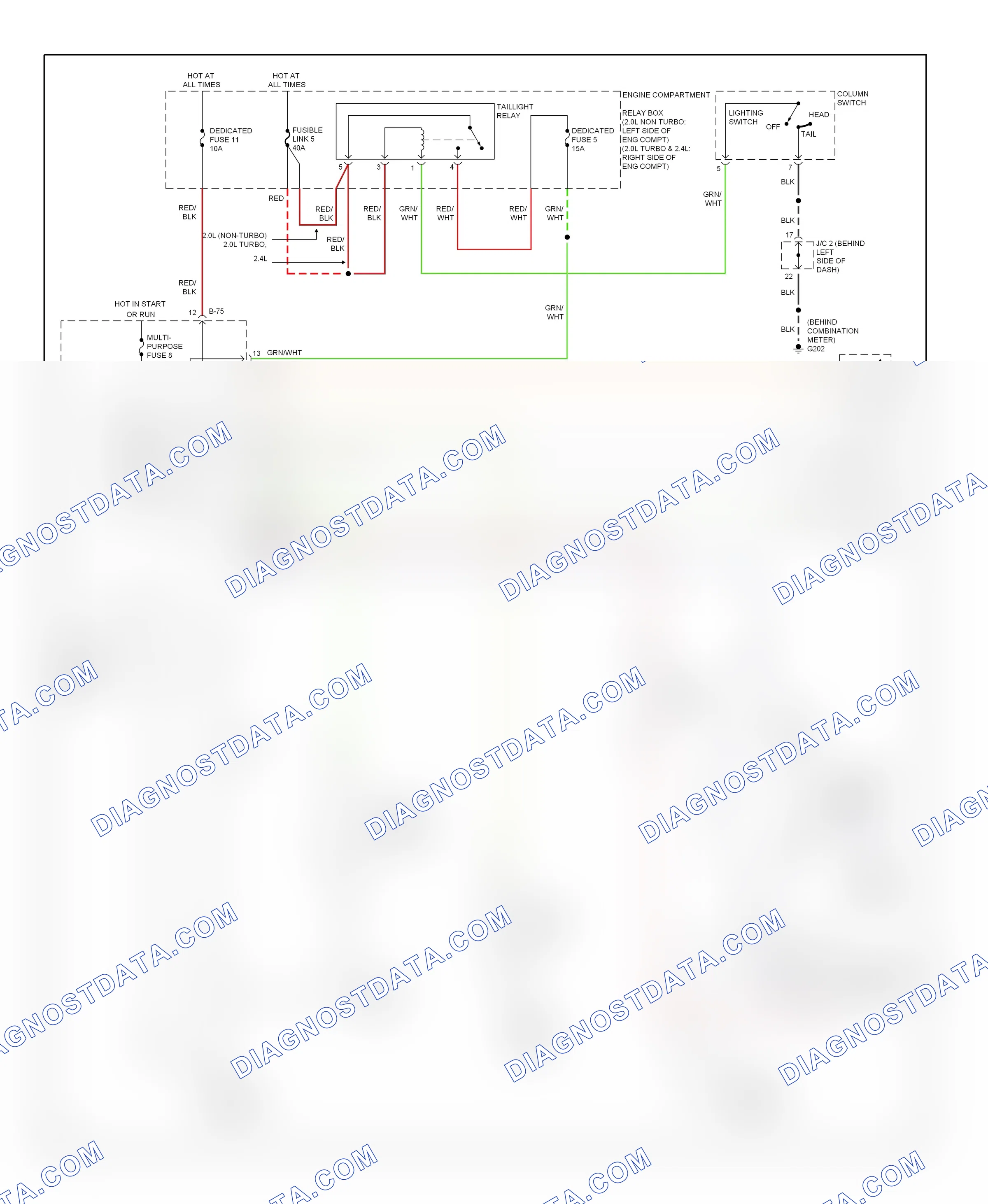 Warning systems — Warning system circuits — Warning system circuits. Mitsubishi Eclipse II (1994-1999)