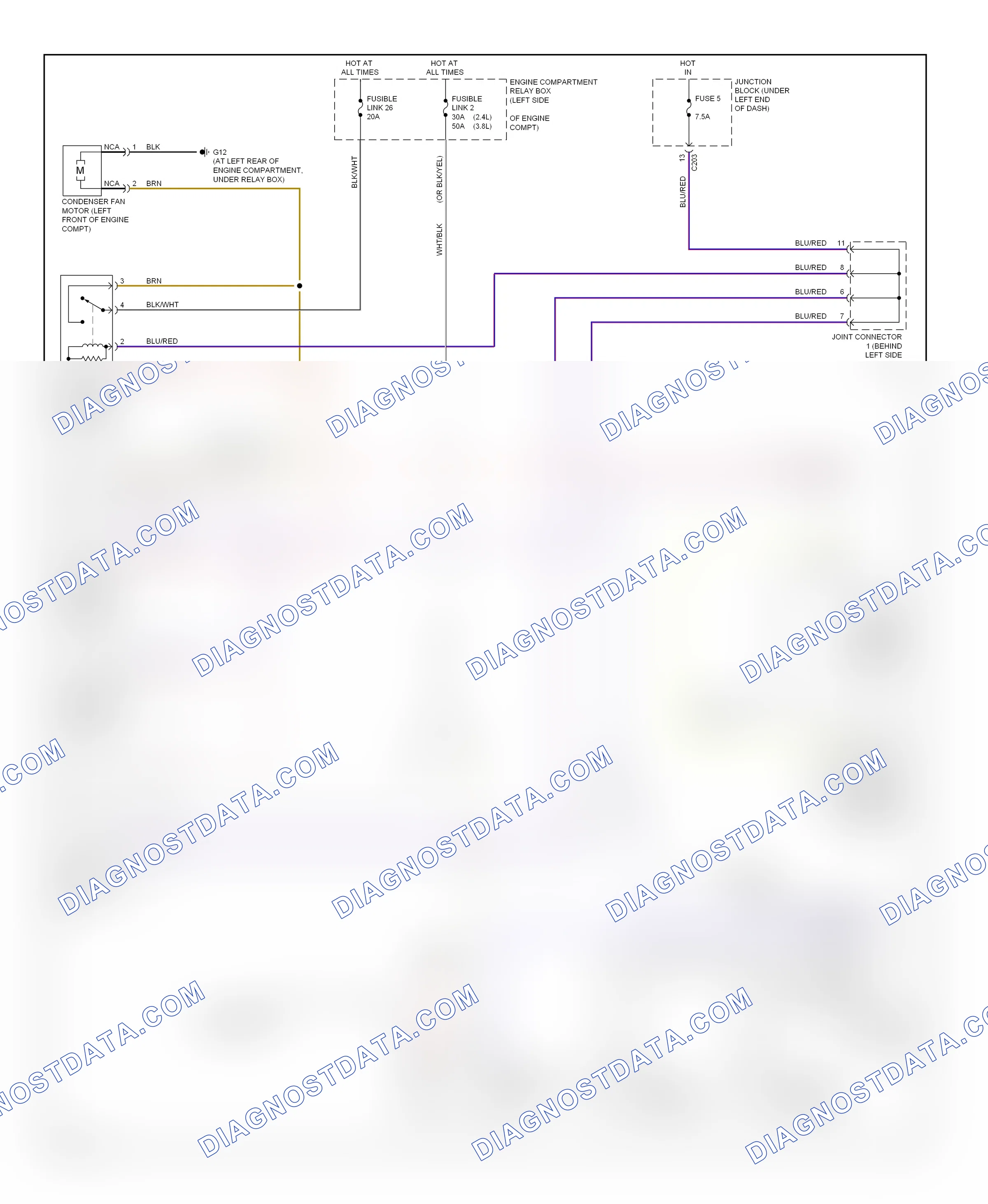 Cooling fan — Cooling fan circuit — Cooling fan circuit. Mitsubishi Eclipse IV facelift (2008-2011)
