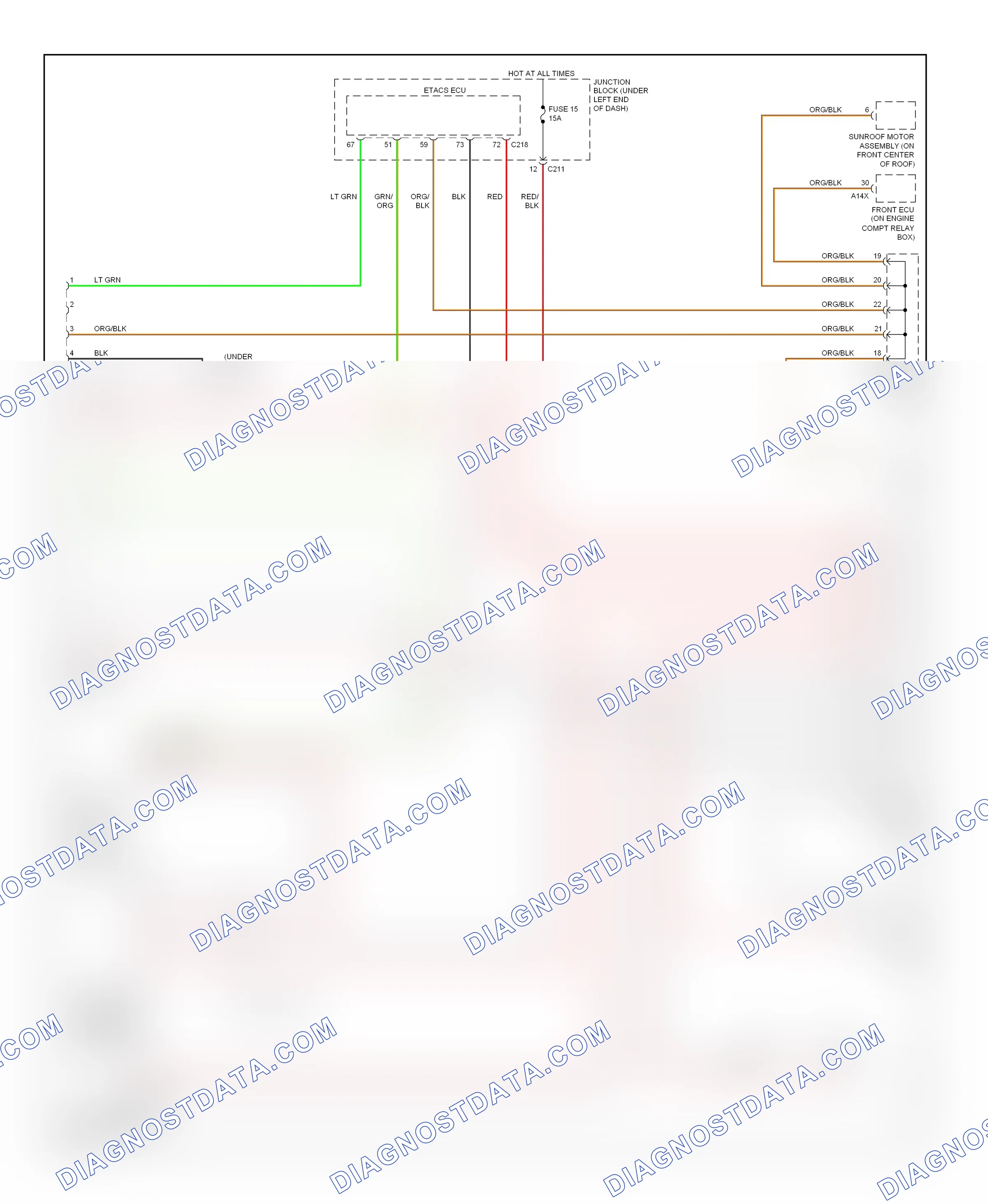 Computer data lines — Computer data lines circuit — Computer data lines circuit. Mitsubishi Eclipse IV (2005-2008)