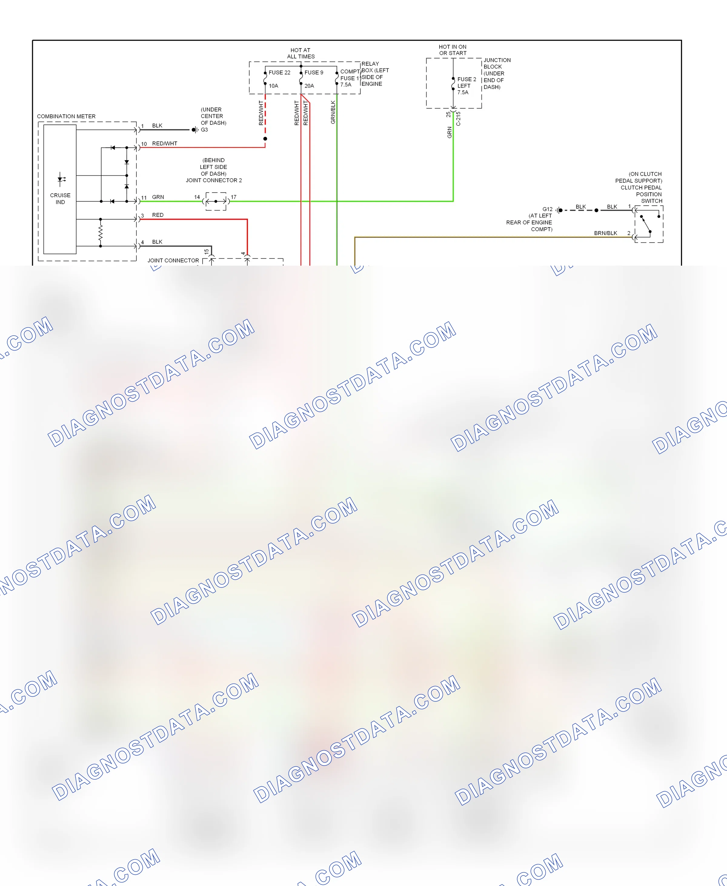 Cruise control — Cruise control circuit, m/t — Cruise control circuit, m/t. Mitsubishi Eclipse IV (2005-2008)