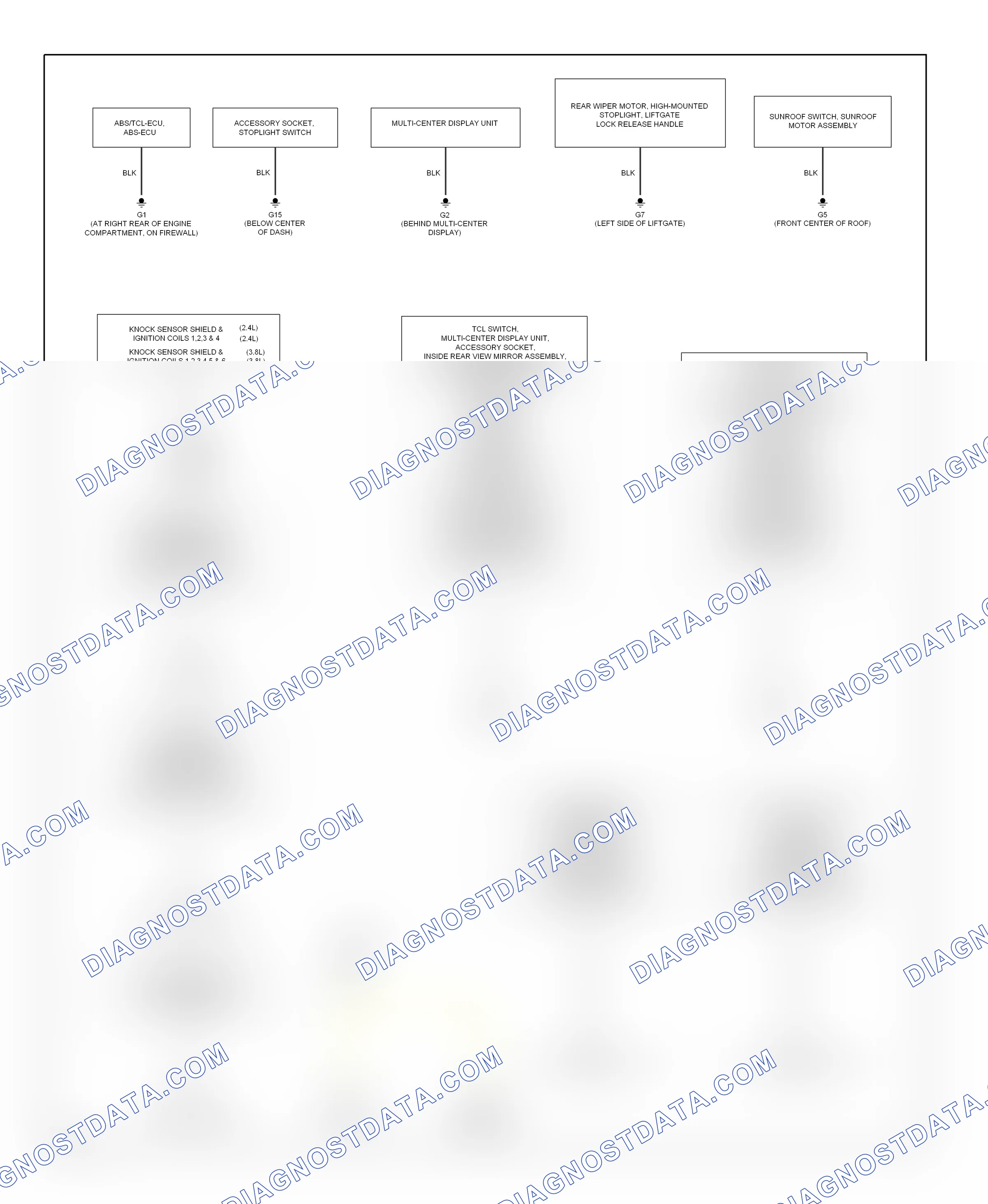 Ground distribution — Ground distribution circuit — Ground distribution circuit. Mitsubishi Eclipse IV (2005-2008)