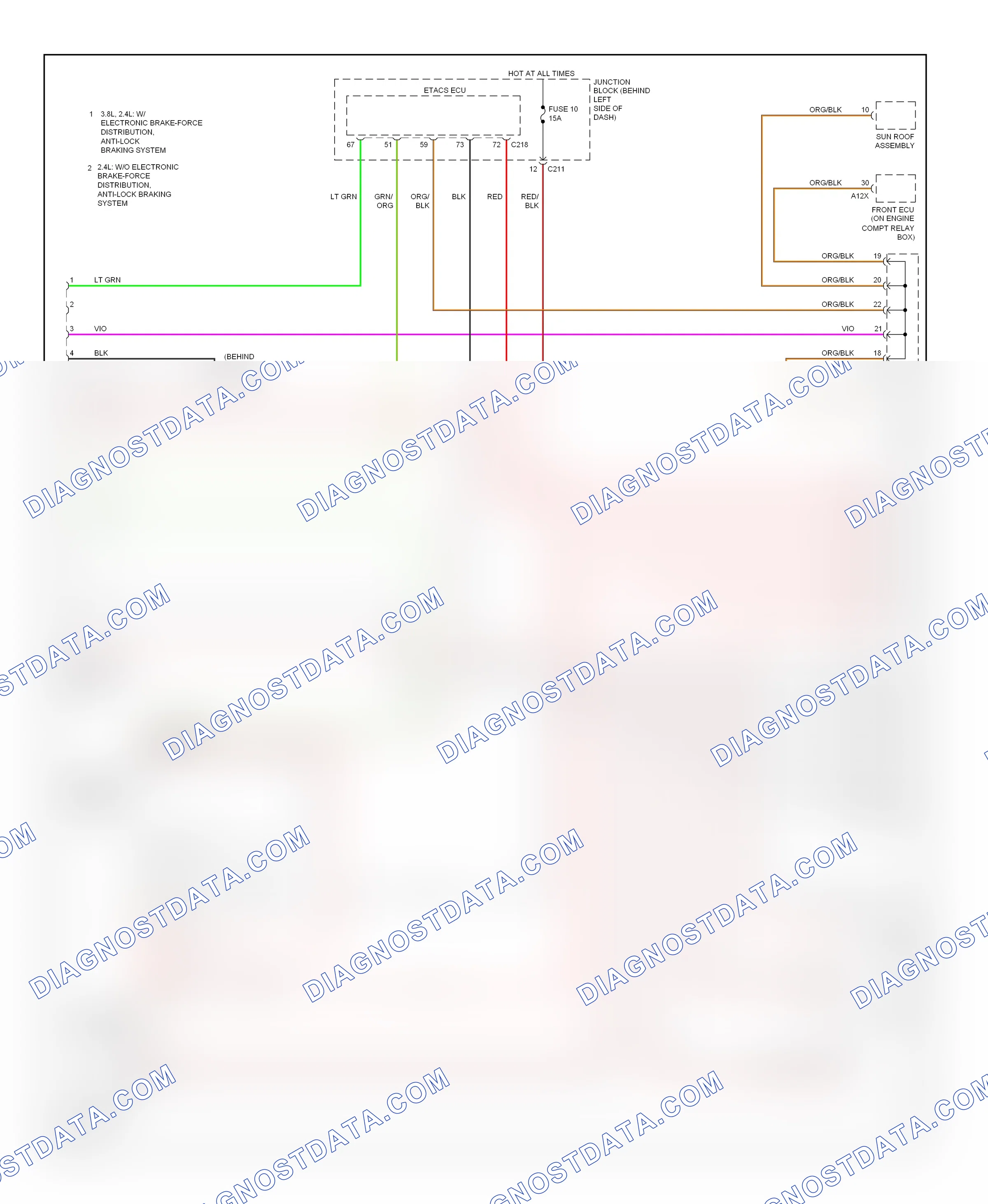 Computer data lines — Computer data lines circuit — Computer data lines circuit. Mitsubishi Galant IX (2003-2006)