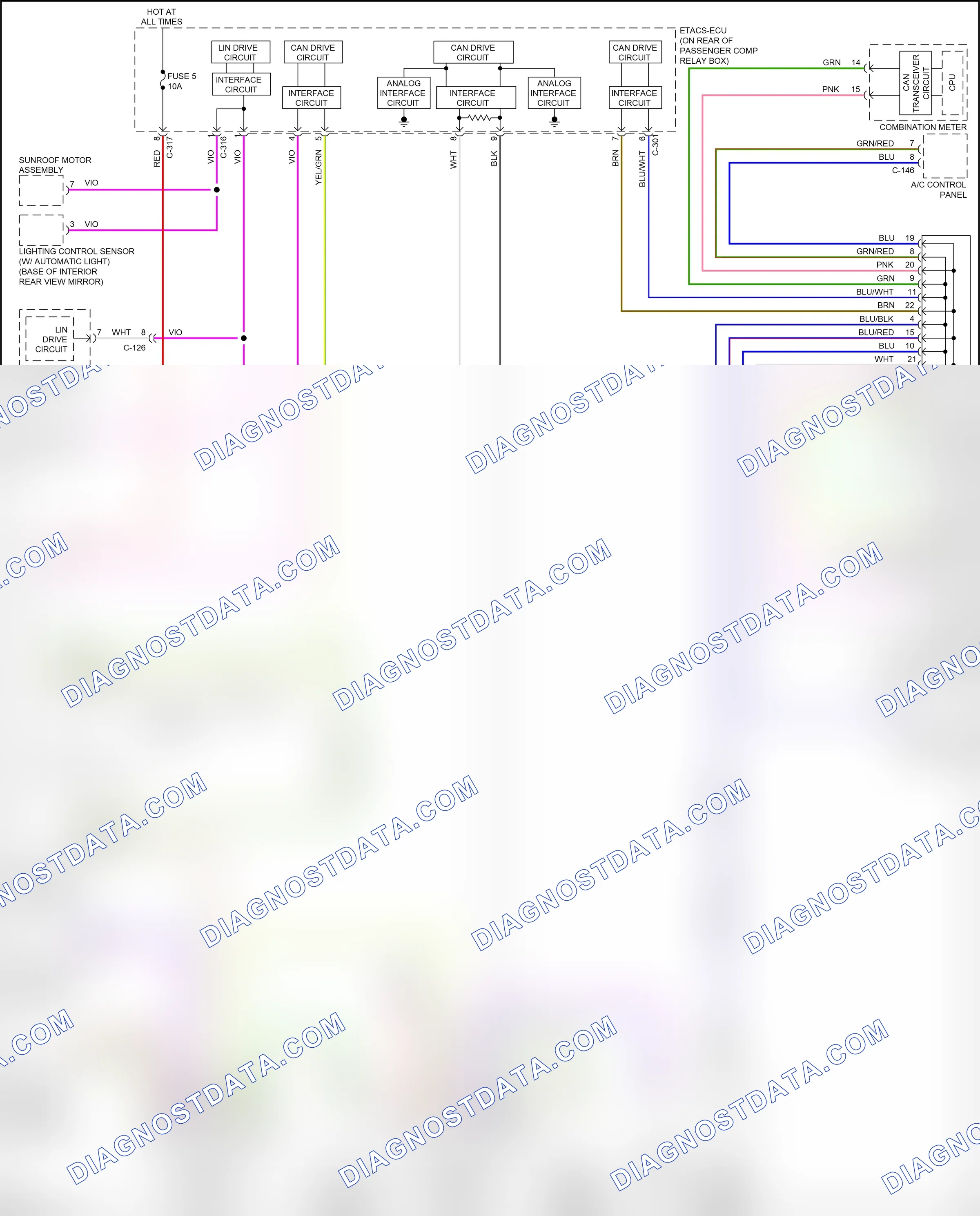 Computer data lines — Computer data lines circuit — Computer data lines circuit. Mitsubishi Lancer X facelift 2 (2015-2017)