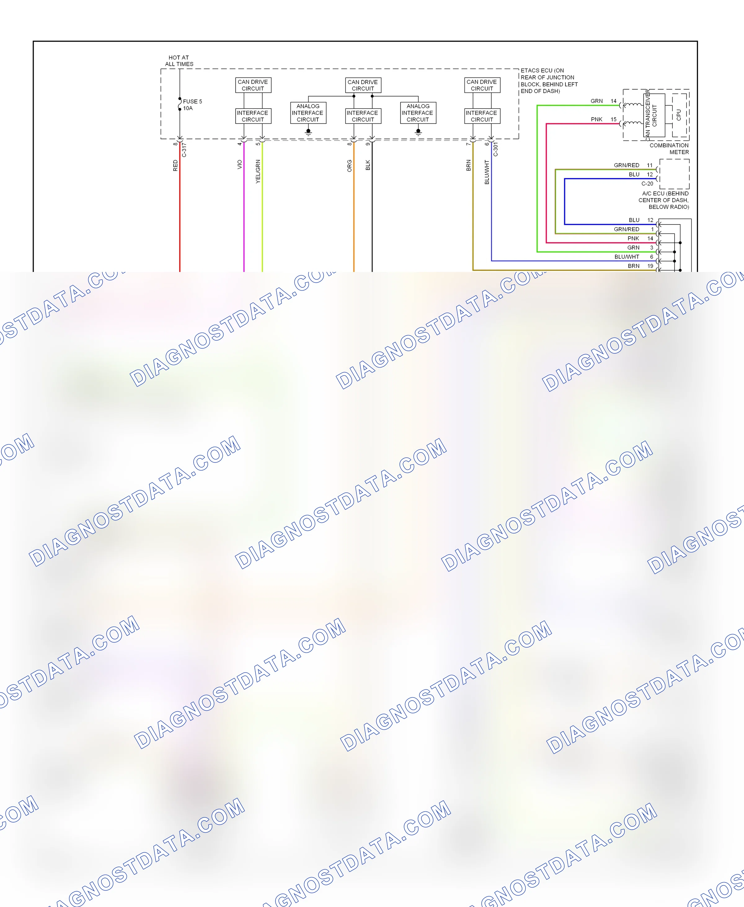 Computer data lines — Computer data lines circuit, except evolution — Computer data lines circuit, except evolution. Mitsubishi Lancer X (2007-2010)