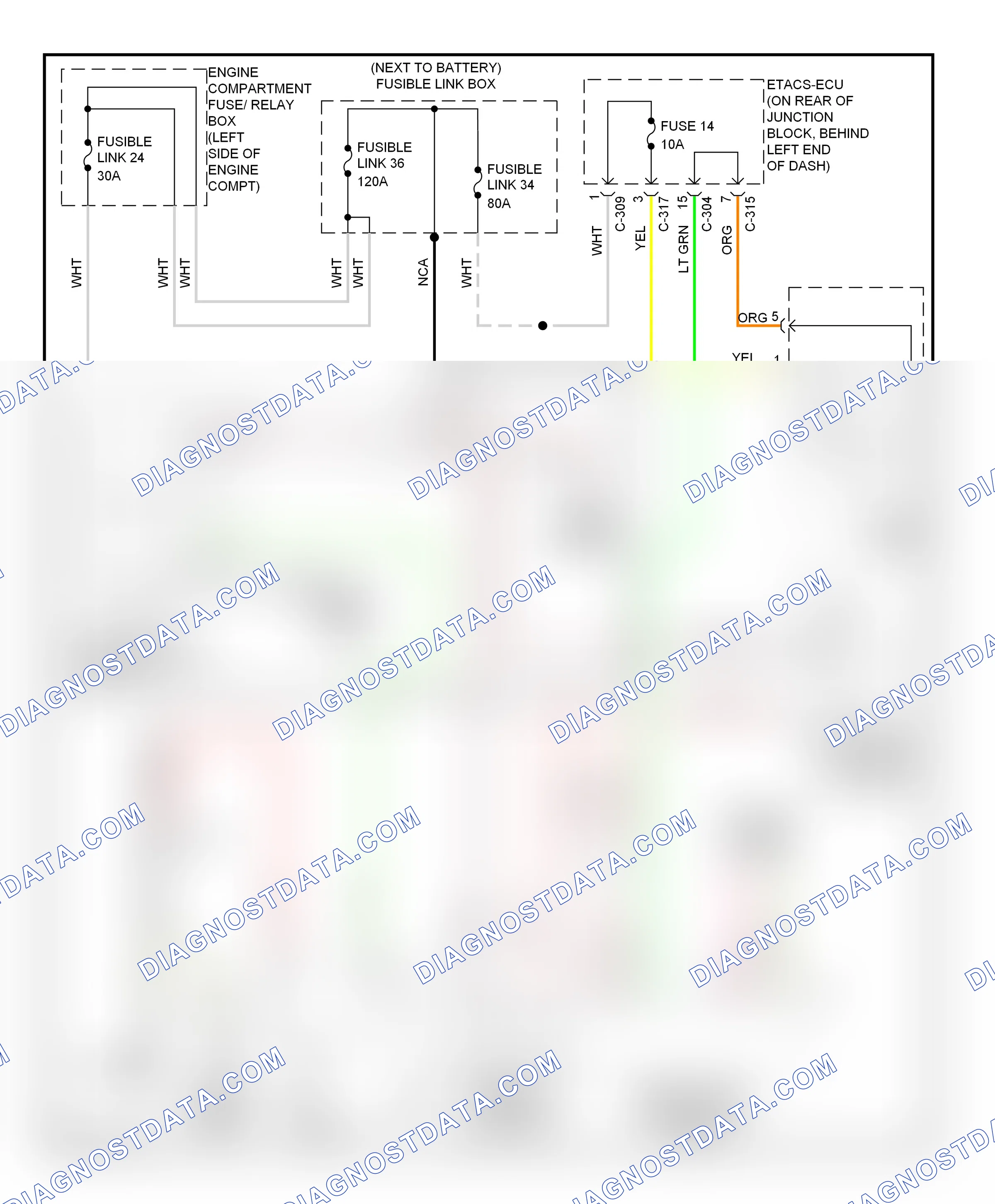 Starting/charging — Starting circuit, except evolution — Starting circuit, except evolution. Mitsubishi Lancer X (2007-2010)