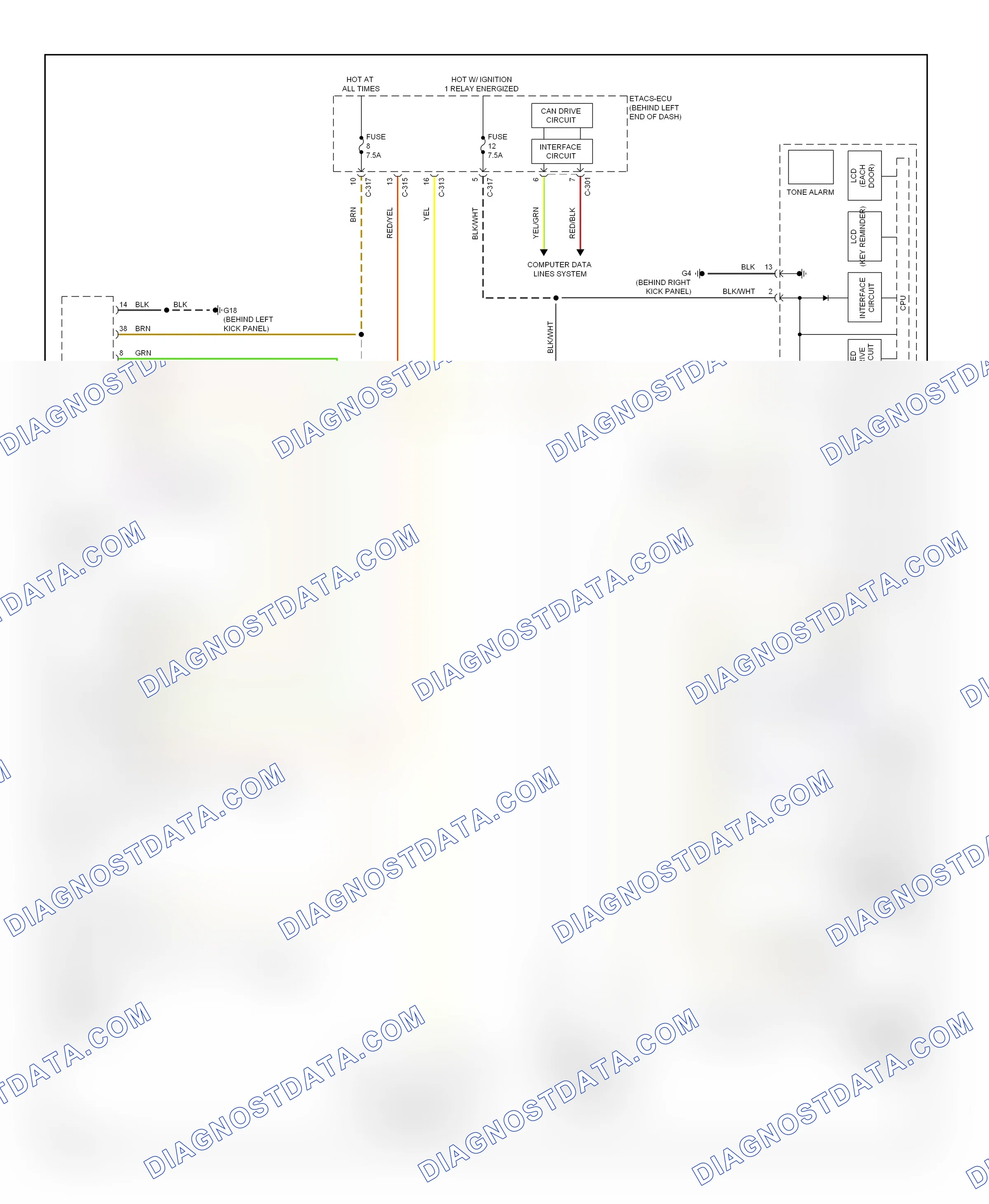 Warning systems — Chime circuit, evolution — Chime circuit, evolution. Mitsubishi Lancer X (2007-2010)