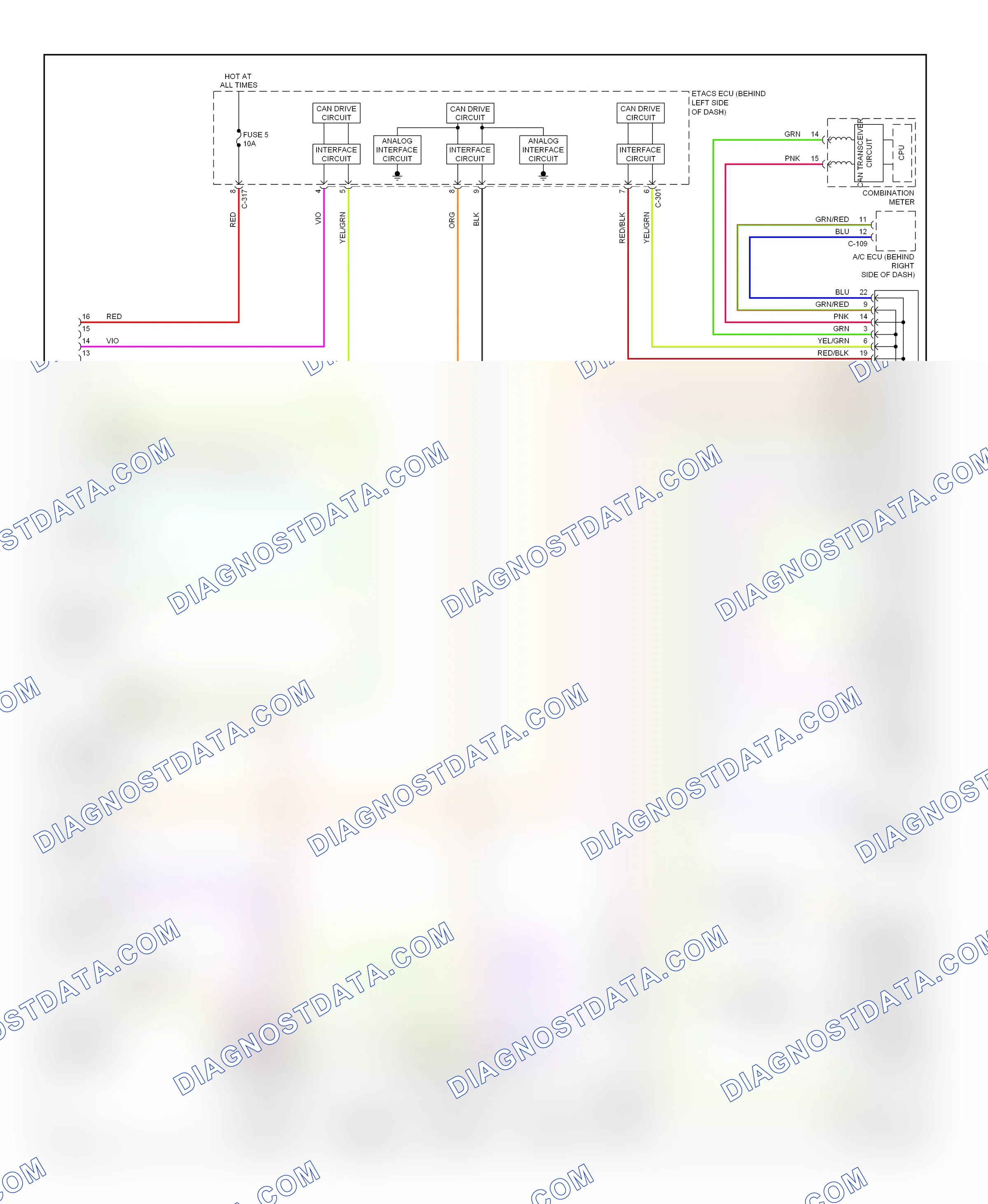 Computer data lines — Computer data lines circuit — Computer data lines circuit. Mitsubishi Outlander I (2002-2009)