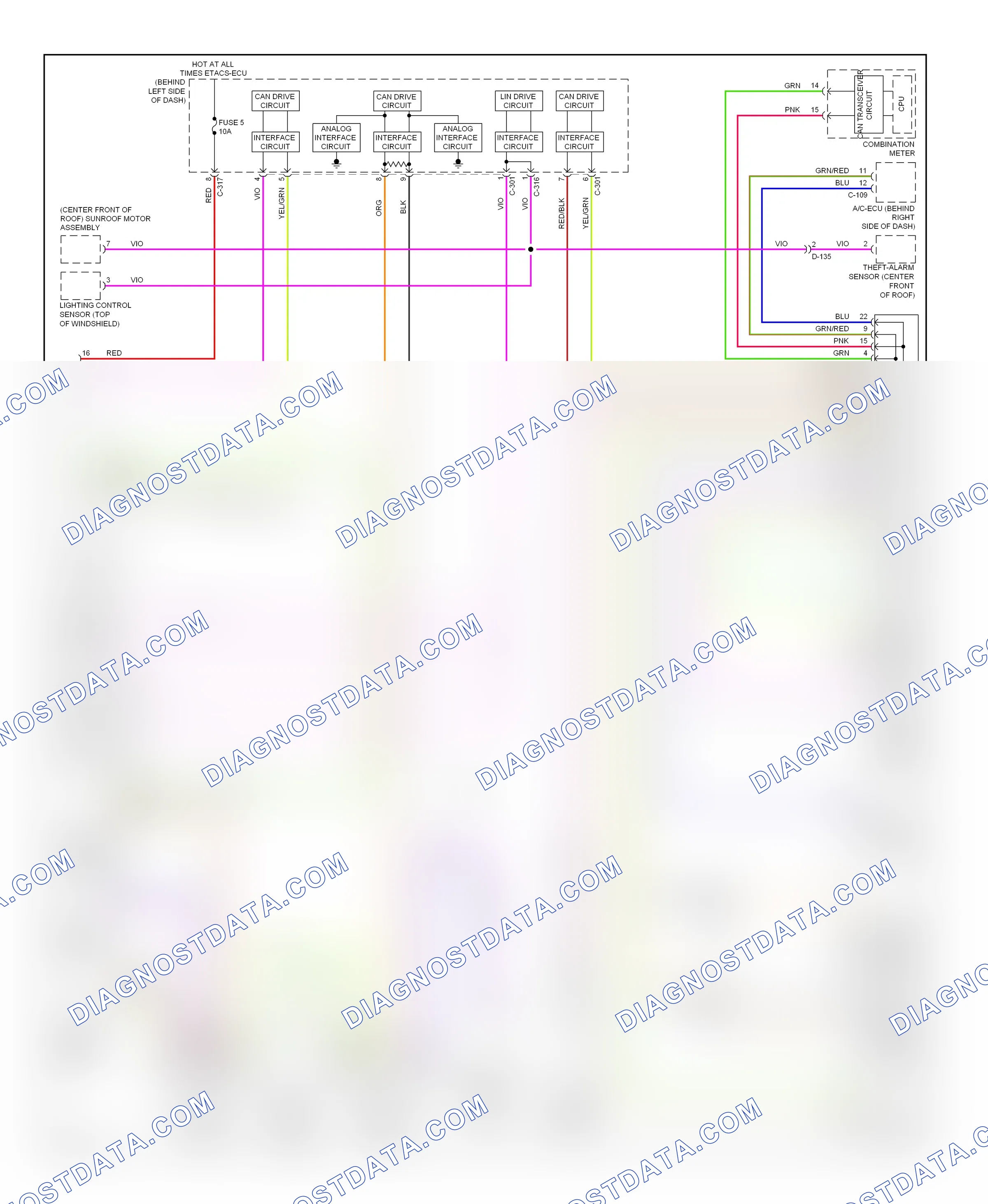 Computer data lines — Computer data lines circuit — Computer data lines circuit. Mitsubishi Outlander II facelift (2009-2013)