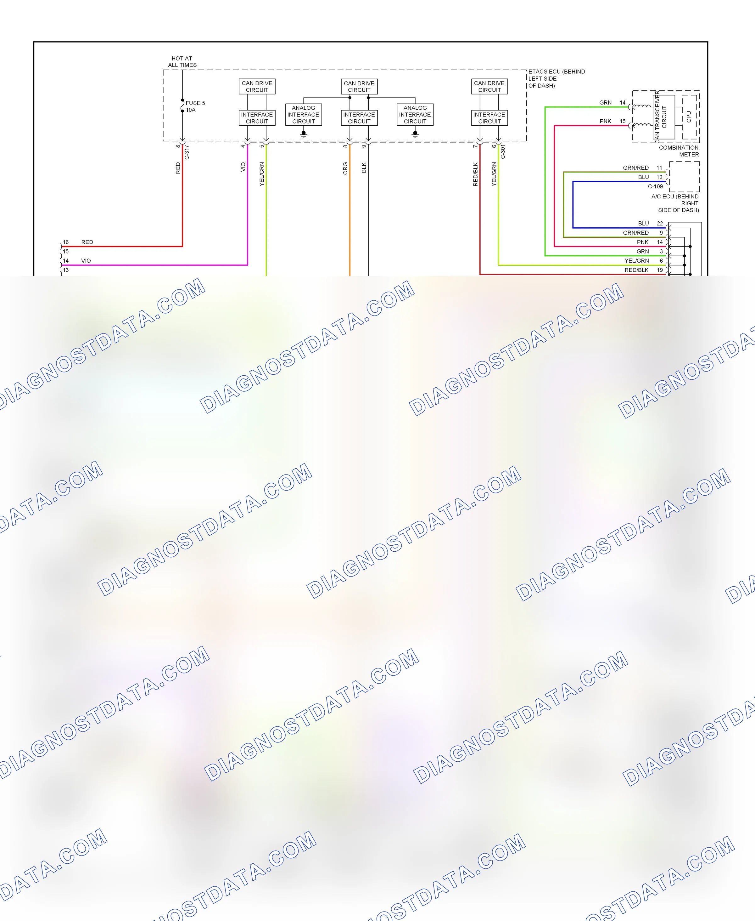 Computer data lines — Computer data lines circuit — Computer data lines circuit. Mitsubishi Outlander II (2005-2009)