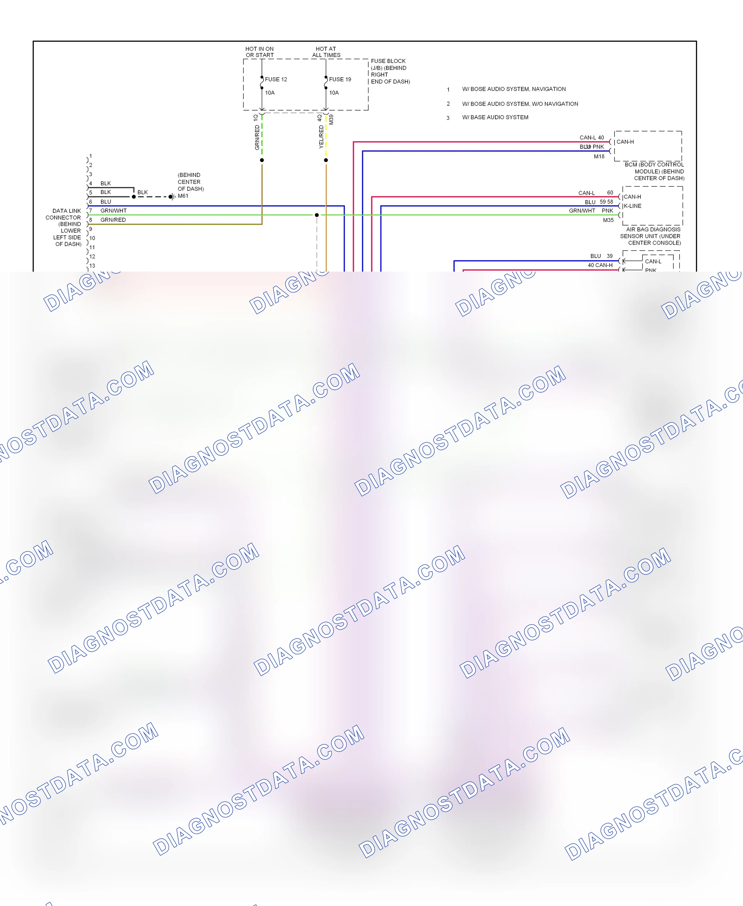 Computer data lines — Computer data lines circuit — Computer data lines circuit. Nissan Armada I facelift (2007-2016)