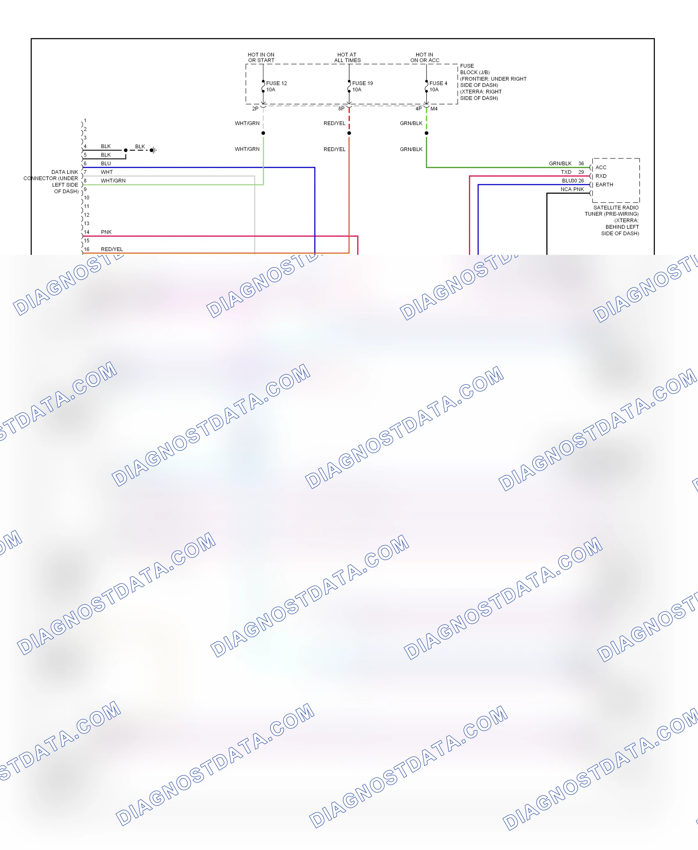 Computer data lines — Computer data lines circuit — Computer data lines circuit. Nissan Frontier D40 (2004-2010)