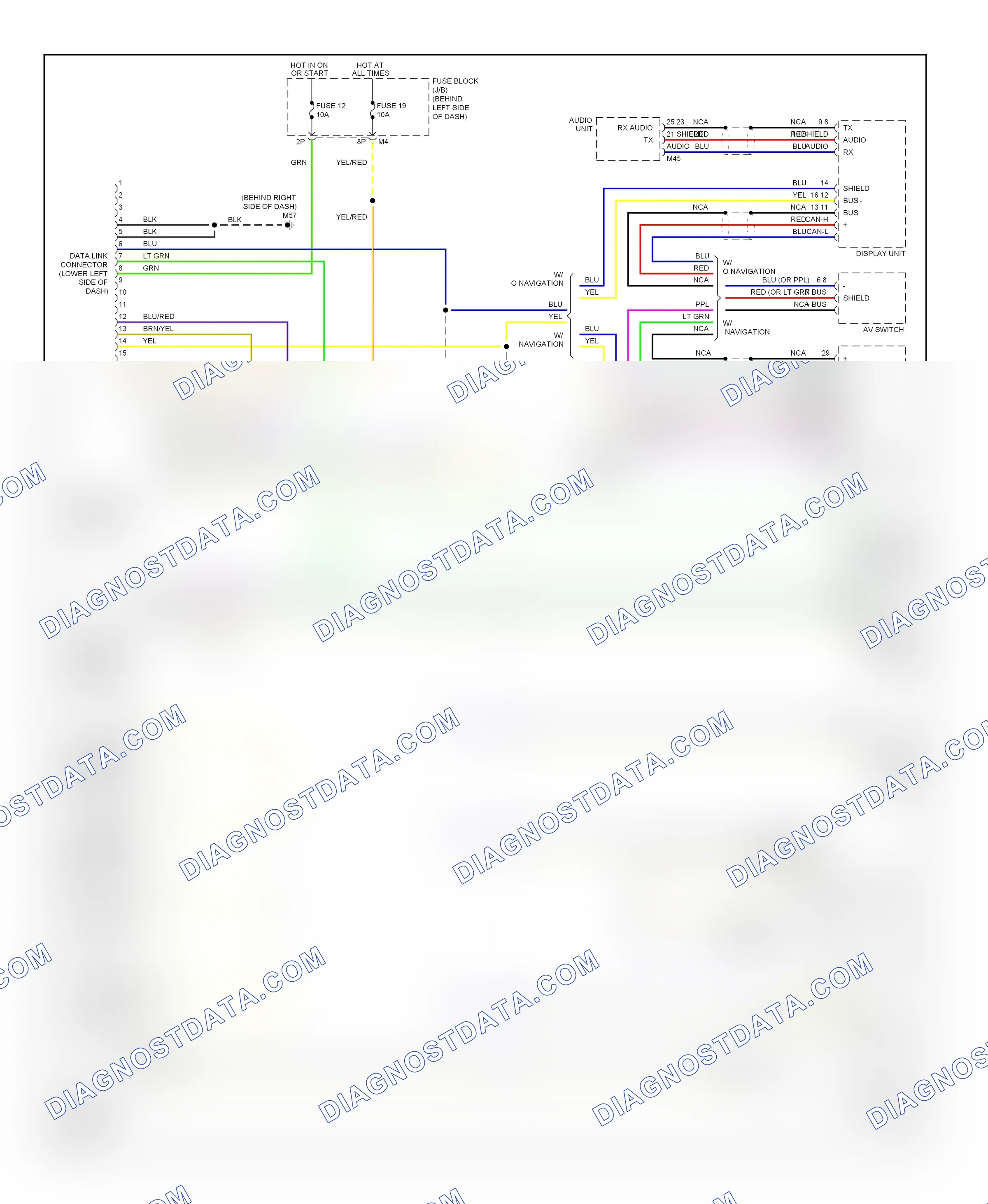 Computer data lines — Computer data lines circuit — Computer data lines circuit. Nissan Maxima A33 (1999-2006)