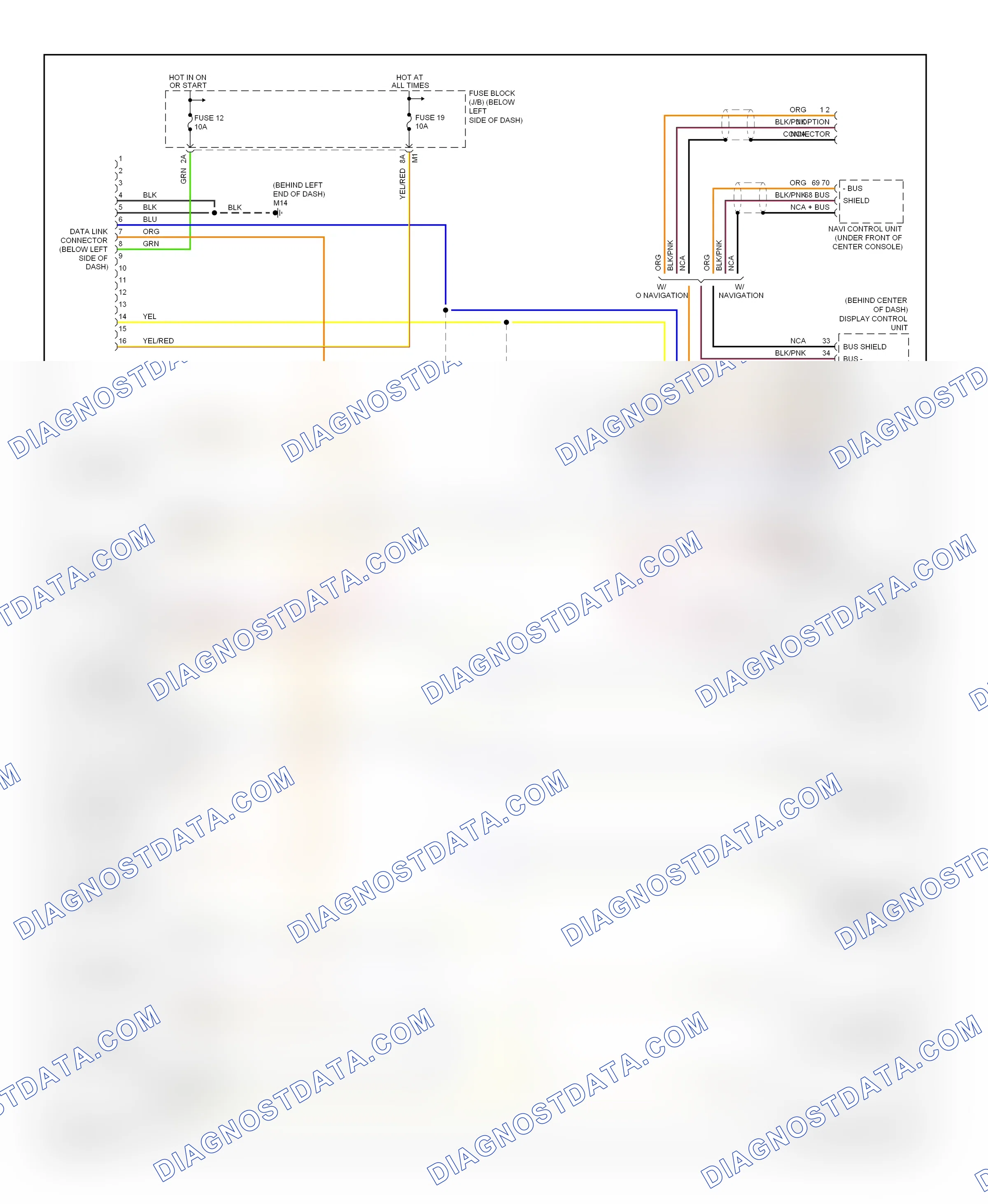 Computer data lines — Computer data lines circuit — Computer data lines circuit. Nissan Murano Z50 (2002-2008)