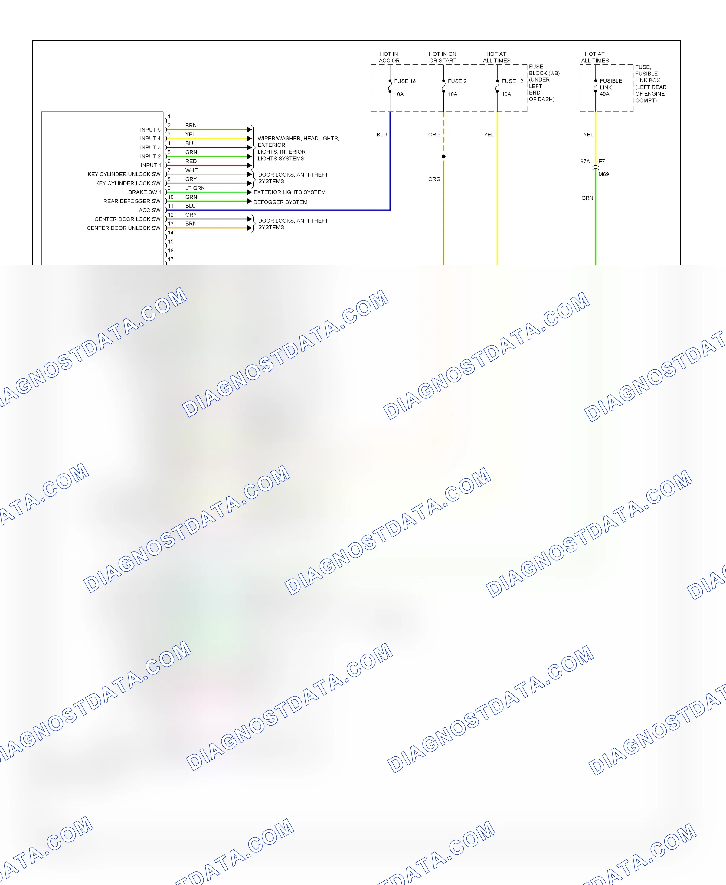 Body control modules — Body control modules circuit, without intelligent key — Body control modules circuit, without intelligent key. Nissan Note E12 (2012-2016)