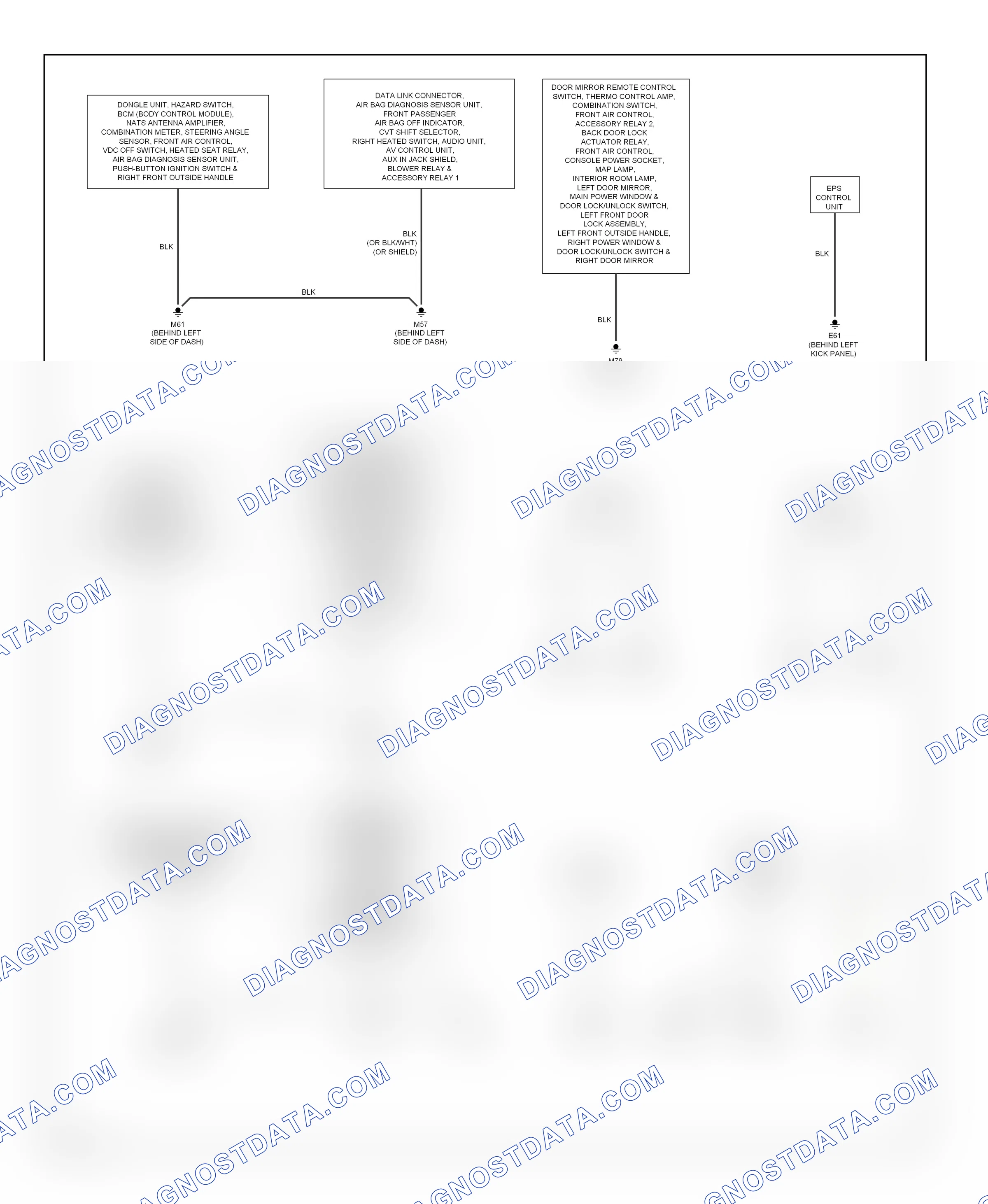 Ground distribution — Ground distribution circuit — Ground distribution circuit. Nissan Note E12 (2012-2016)