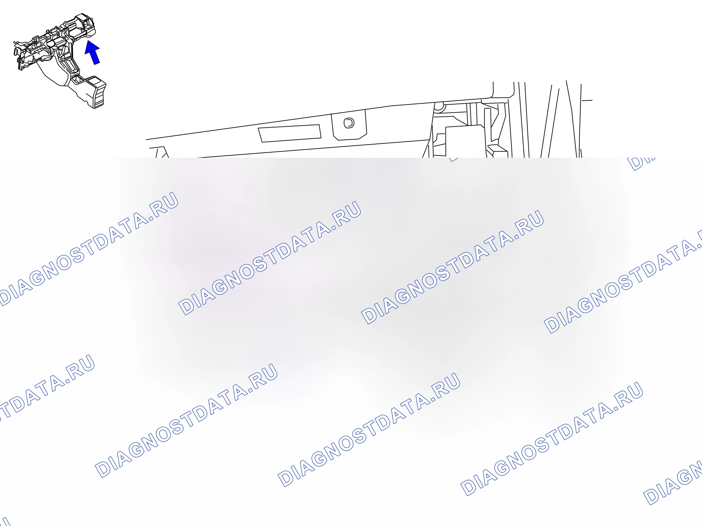 Ground points — Ground points: Passenger compartment - Behind instrument panel, front passenger side (P14089) — Ground points: Passenger compartment - Behind instrument panel, front passenger side (P14089). Opel Antara I (2007-2011)