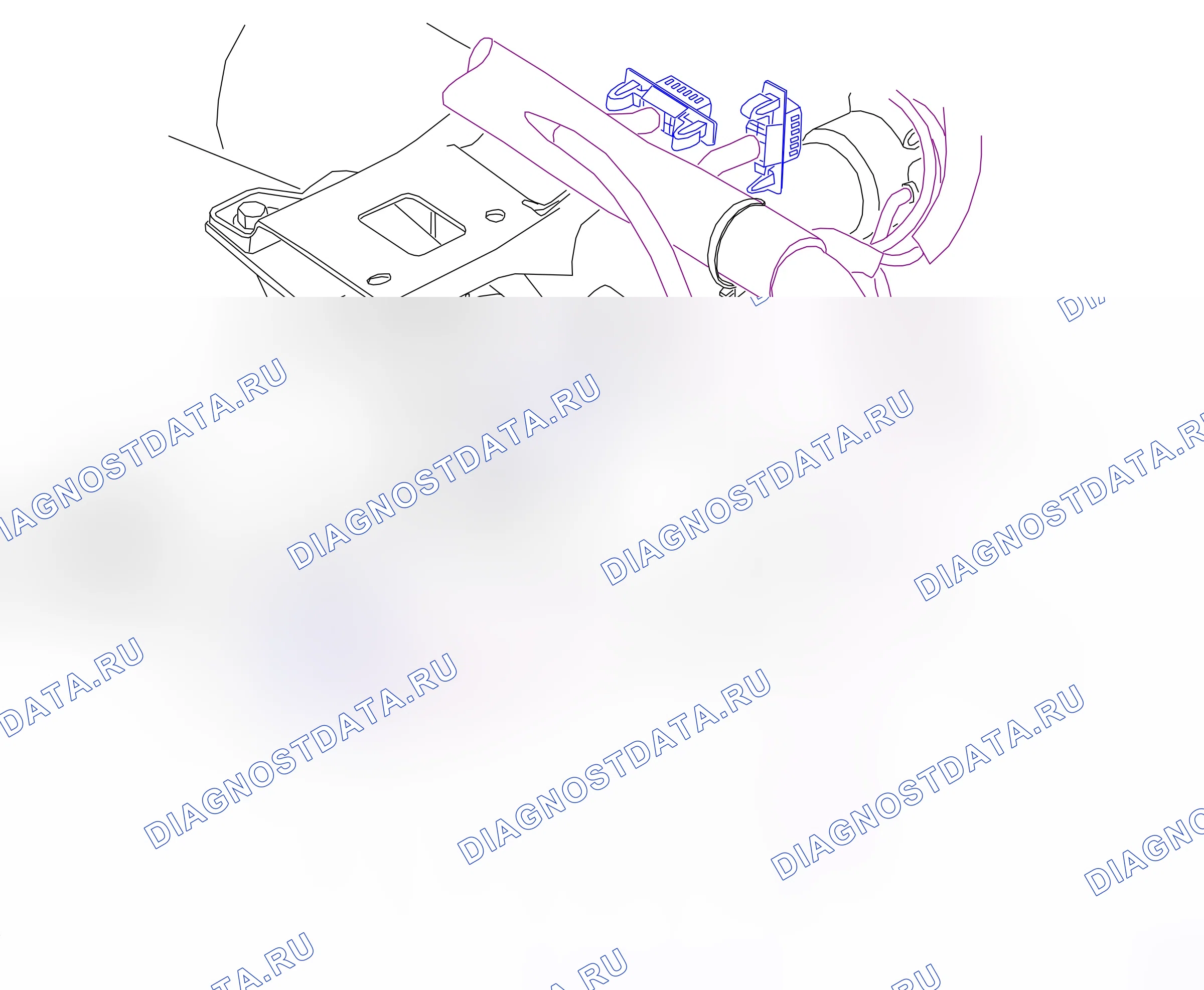 Component locations — Component locations: Passenger compartment - Steering column   - 2 (P6059) — Component locations: Passenger compartment - Steering column   - 2 (P6059). Opel Combo C (2002-2011)