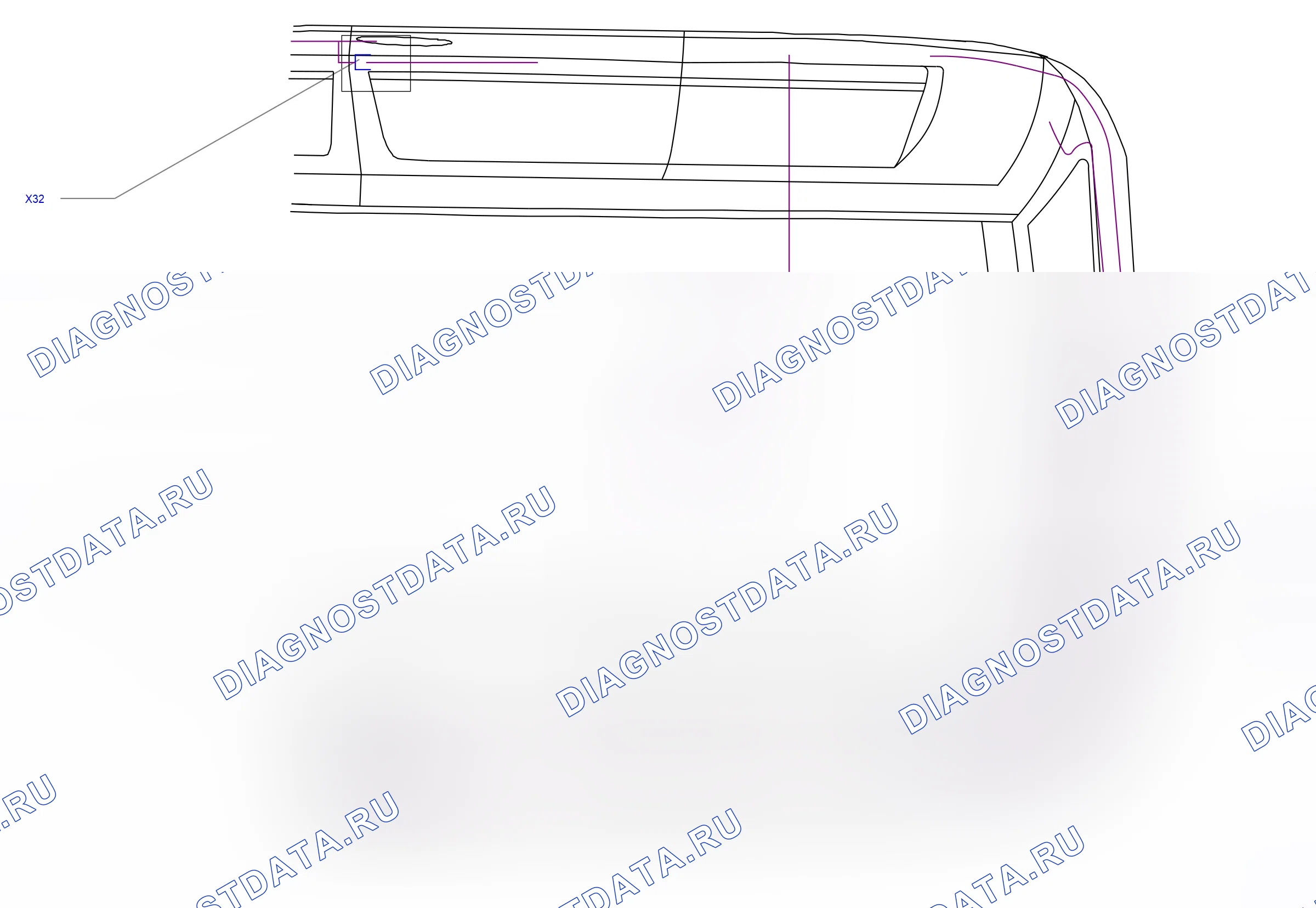 Component locations — Component locations: Wiring harnesses - Rear  Combo  Tailgate (P12132) — Component locations: Wiring harnesses - Rear  Combo  Tailgate (P12132). Opel Combo C (2002-2011)