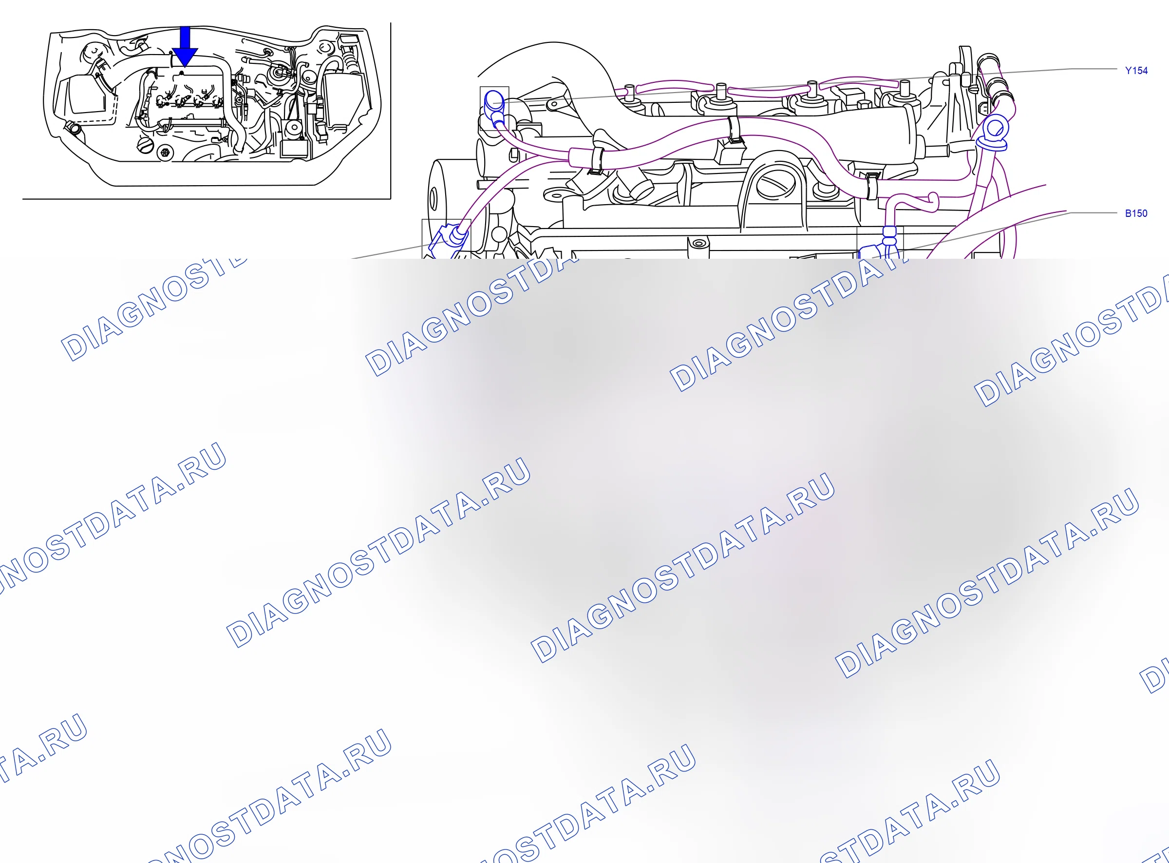 Component locations — Component locations: Power train - Engine, intake side  Engine Z13DT   - 1 (P8938) — Component locations: Power train - Engine, intake side  Engine Z13DT   - 1 (P8938). Opel Combo C (2002-2011)
