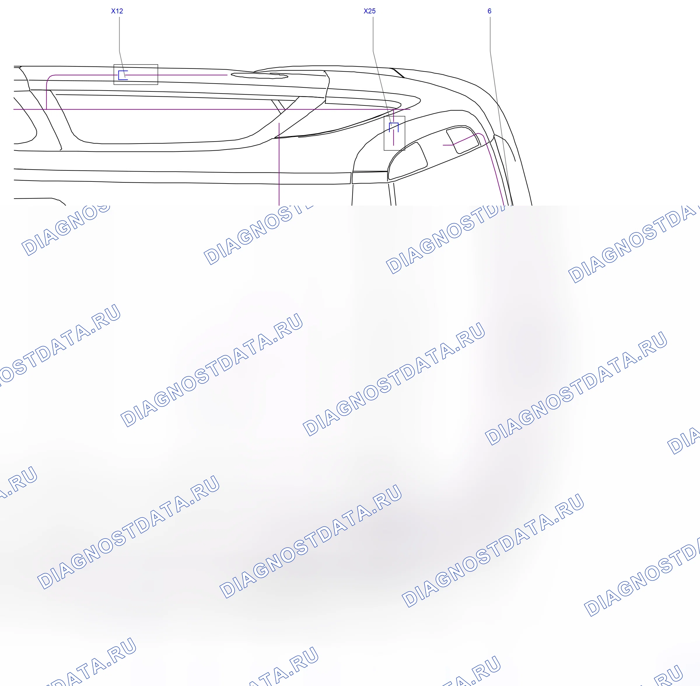 Component locations — Component locations: Wiring harnesses - Rear  Not Combo (P6004) — Component locations: Wiring harnesses - Rear  Not Combo (P6004). Opel Combo C (2002-2011)