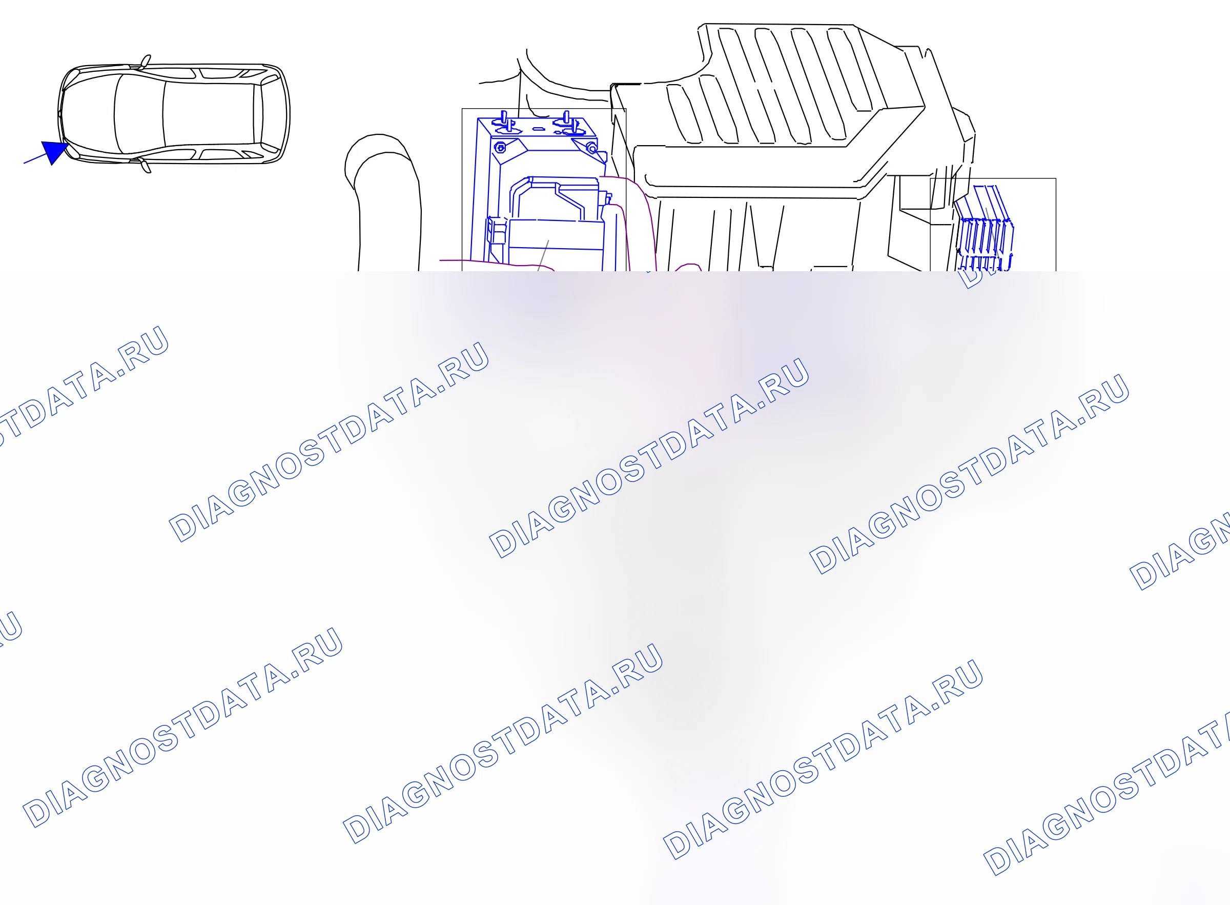 Component locations — Component locations: Engine compartment - Front, left  Traction control (P6093) — Component locations: Engine compartment - Front, left  Traction control (P6093). Opel Combo C (2002-2011)
