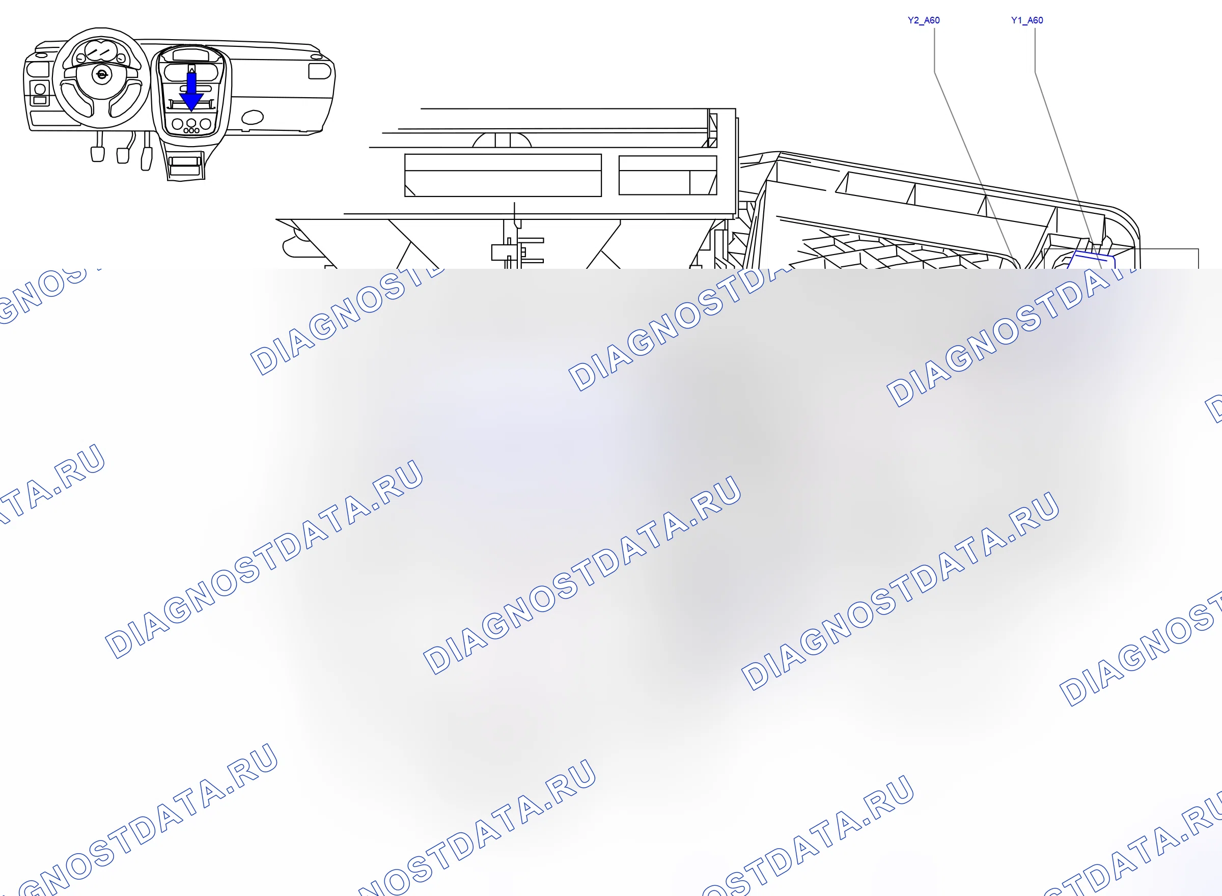 Component locations — Component locations: Passenger compartment - Instrument panel, centre   - 4 (P5630) — Component locations: Passenger compartment - Instrument panel, centre   - 4 (P5630). Opel Combo C (2002-2011)