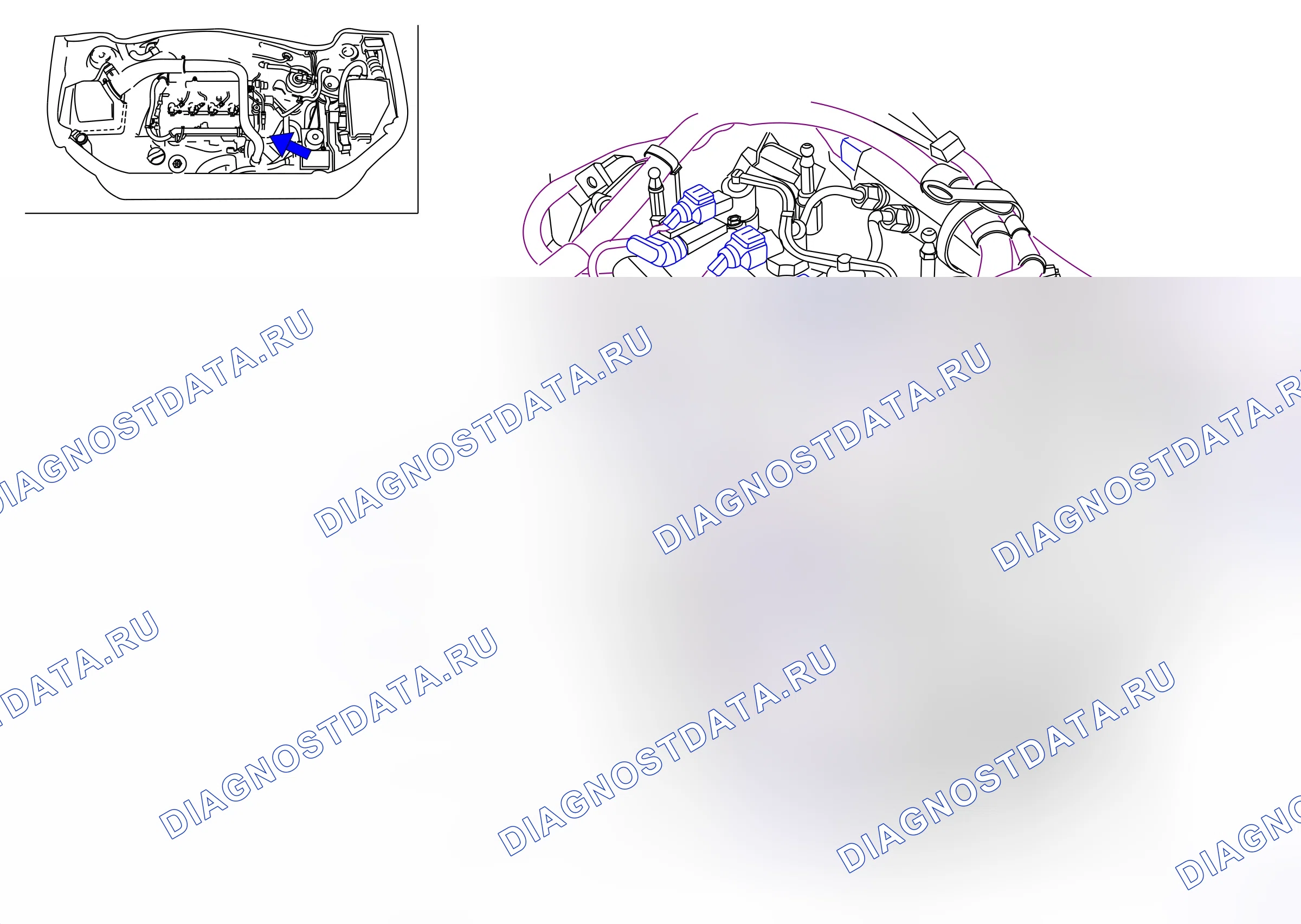 Component locations — Component locations: Power train - Engine, transmission side  Engine Z13DT (P11174) — Component locations: Power train - Engine, transmission side  Engine Z13DT (P11174). Opel Combo C (2002-2011)