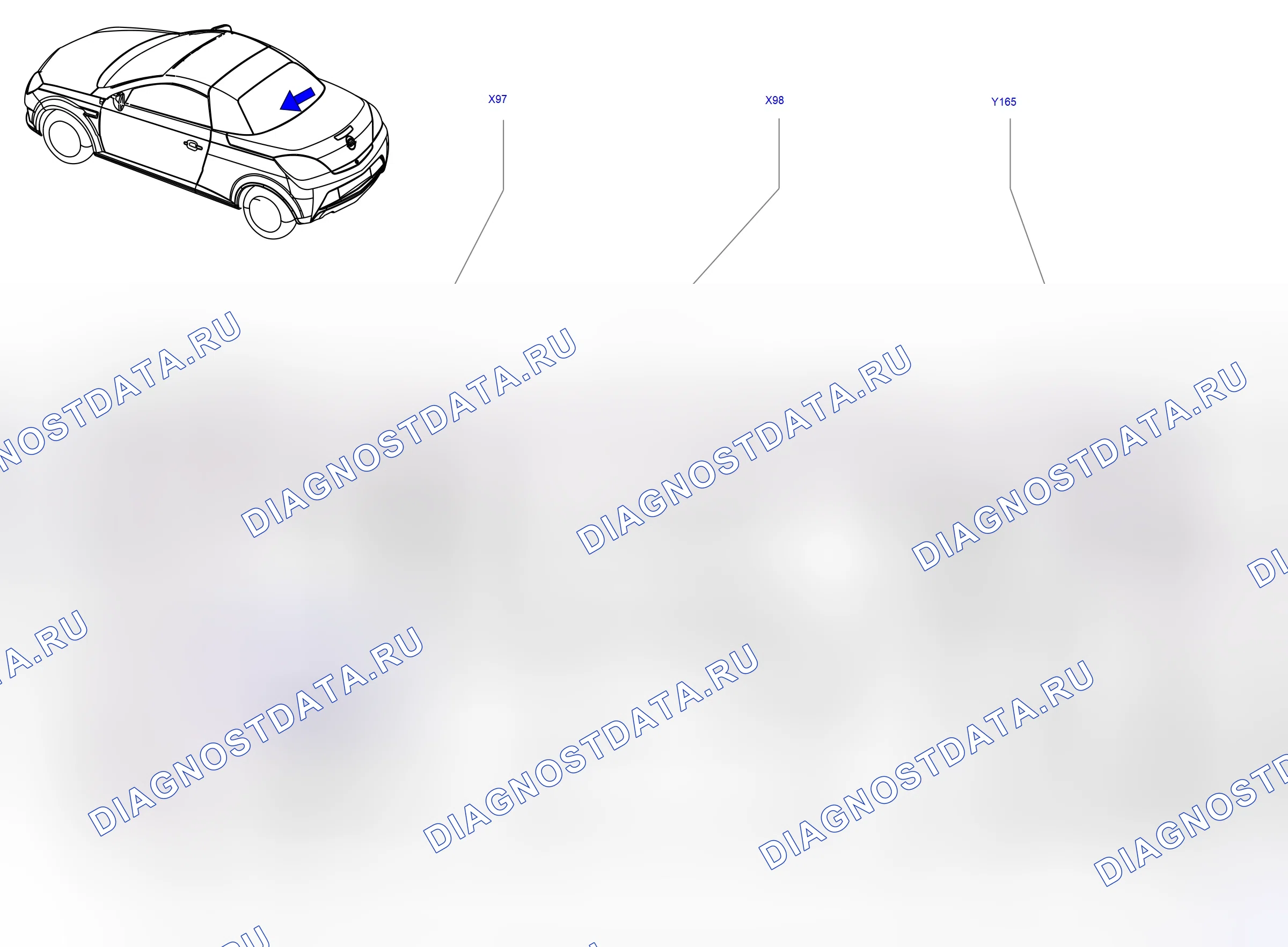 Component locations — Component locations: Body rear - Panelling behind seats (P10034) — Component locations: Body rear - Panelling behind seats (P10034). Opel Combo C (2002-2011)