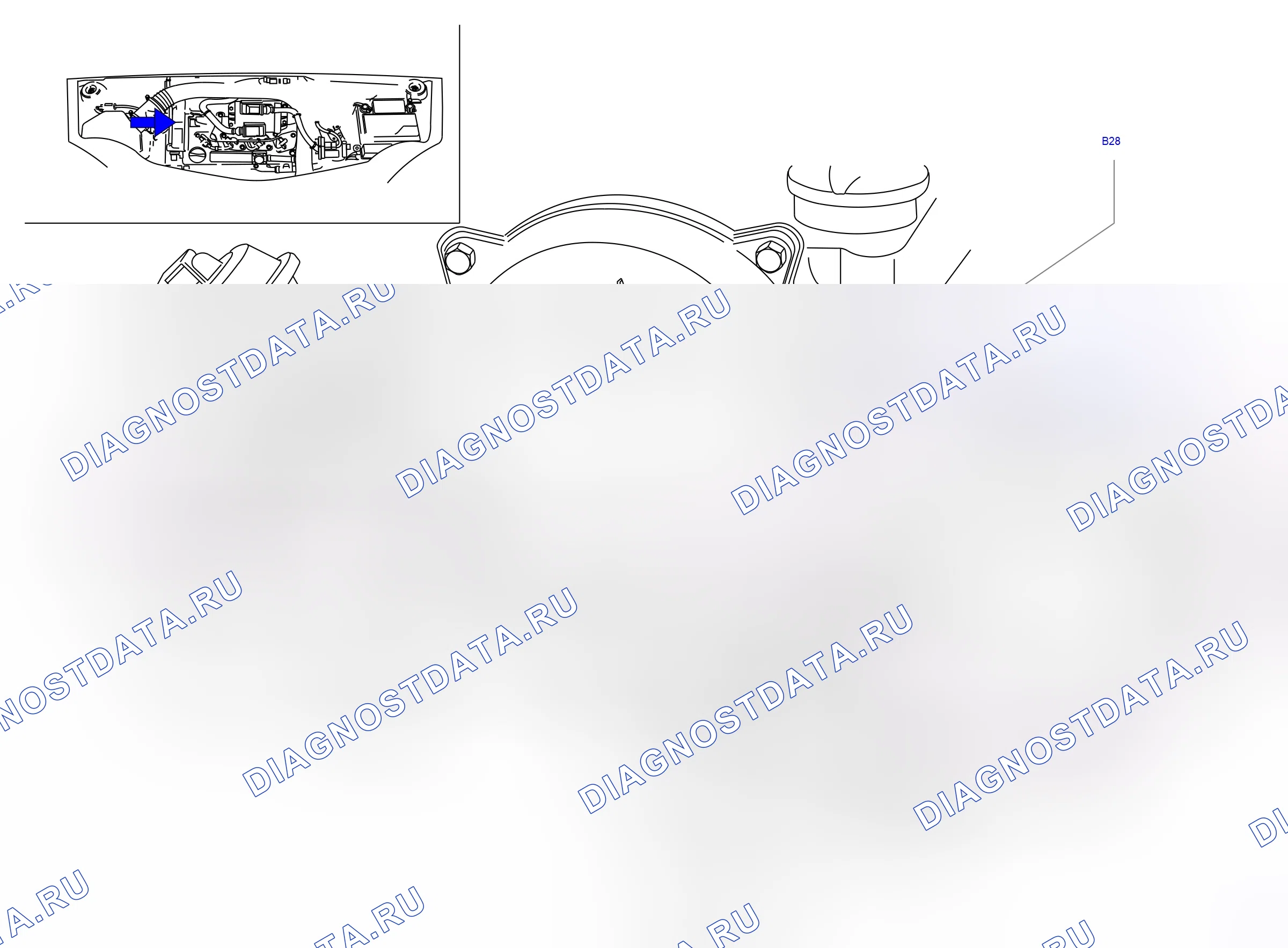 Component locations — Component locations: Power train - Engine, distribution side  Engine Z17DTH   - 1 (P8943) — Component locations: Power train - Engine, distribution side  Engine Z17DTH   - 1 (P8943). Opel Combo C (2002-2011)