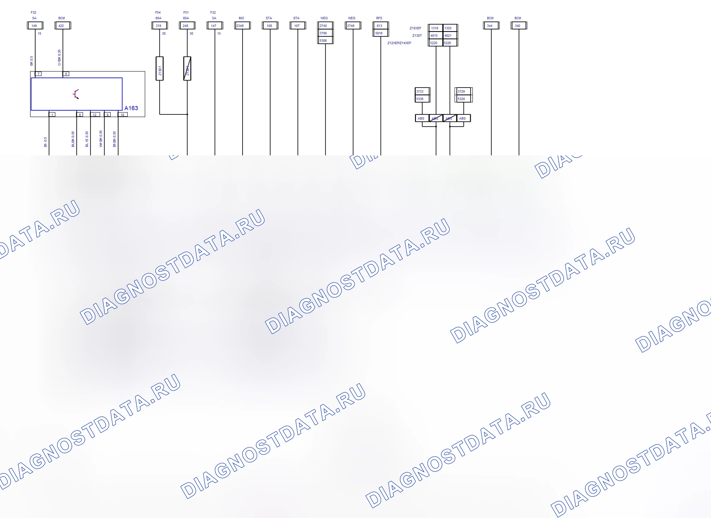 Drive Train System — Manual Transmission Automatic — wiring diagram (2005) — Manual Transmission Automatic — wiring diagram (2005). Opel Combo C (2002-2011)