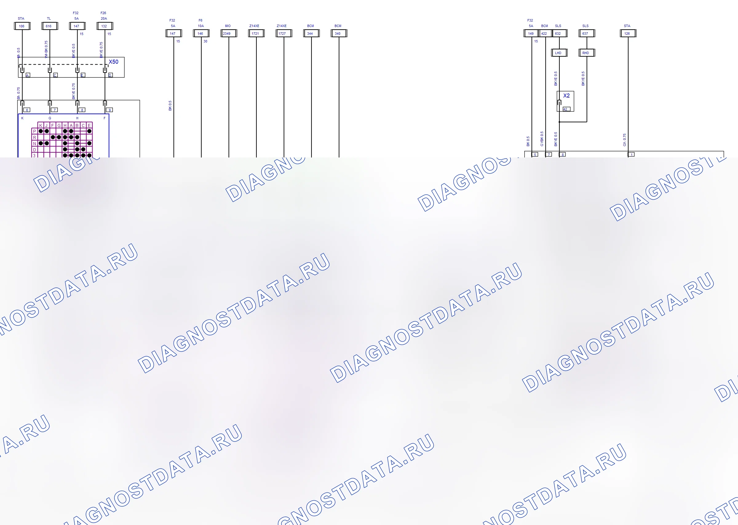 Drive Train System — Front Automatic Transmission — wiring diagram (2002) — Front Automatic Transmission — wiring diagram (2002). Opel Combo C (2002-2011)