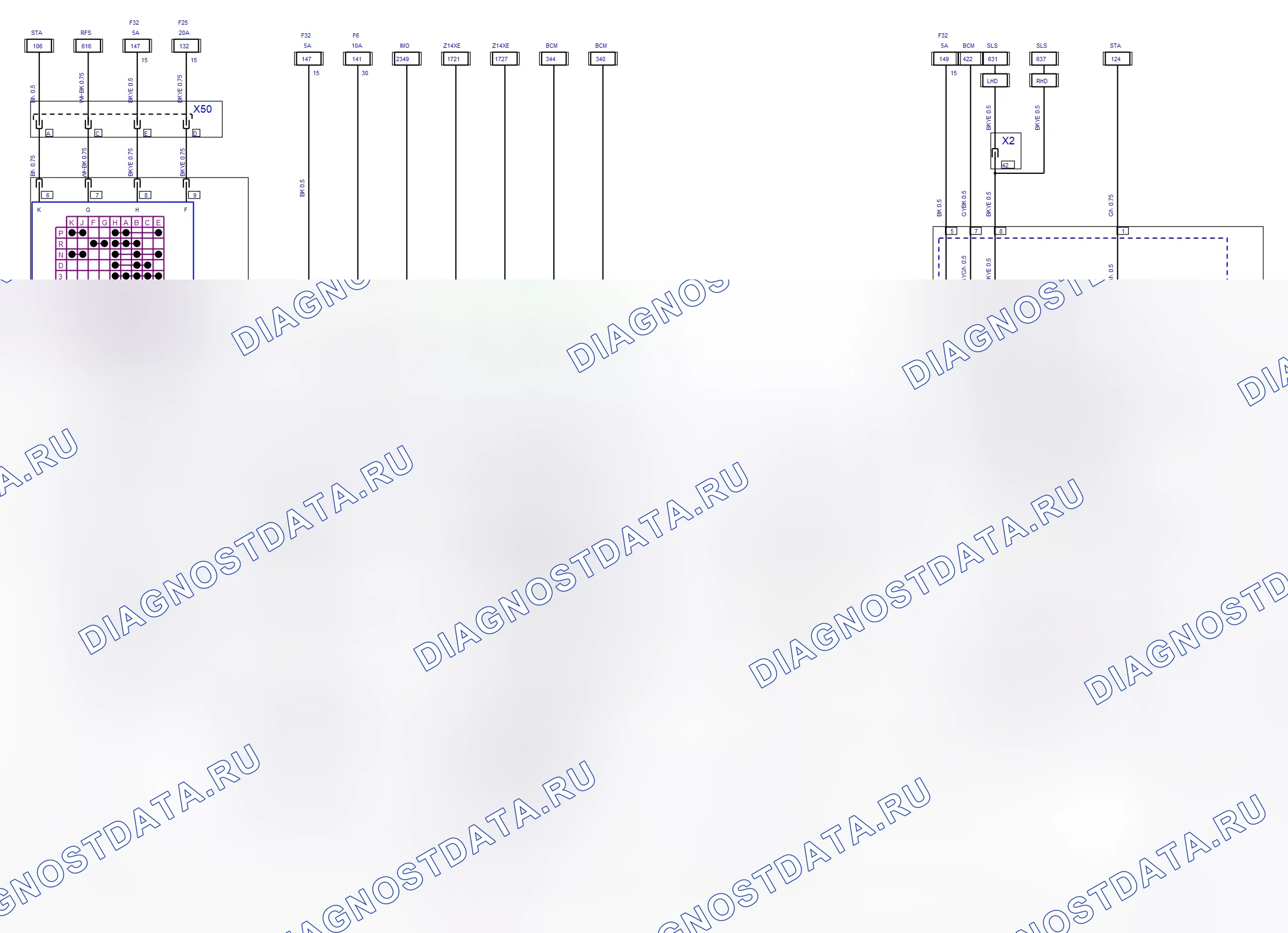 Drive Train System — Front Automatic Transmission — wiring diagram (2005) — Front Automatic Transmission — wiring diagram (2005). Opel Combo C (2002-2011)
